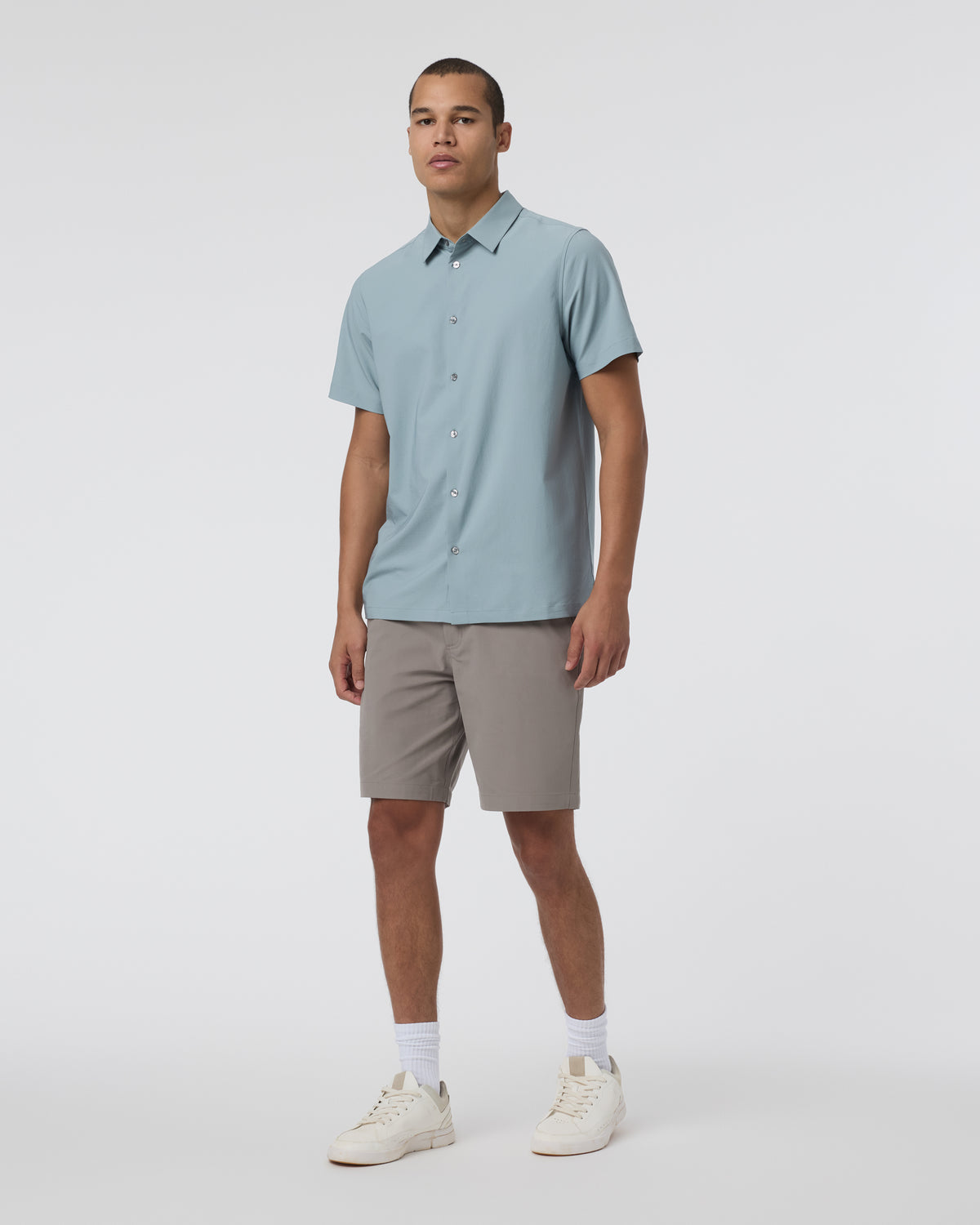 Men Vuori Short Sleeve Manhattan Button Down Men's Mist Shirt