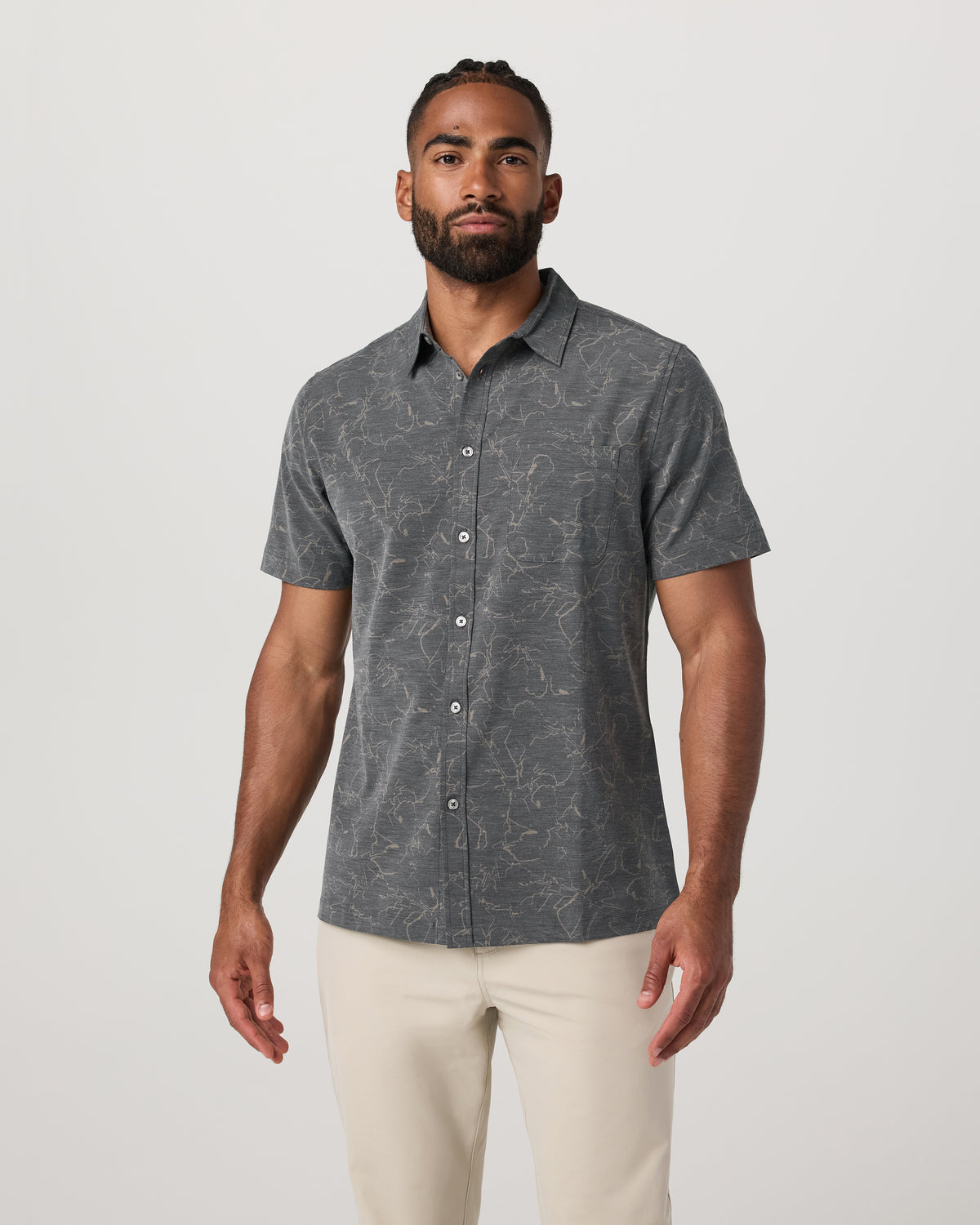 Men Vuori Short Sleeve Bridge Button Down Men's Root Shirt