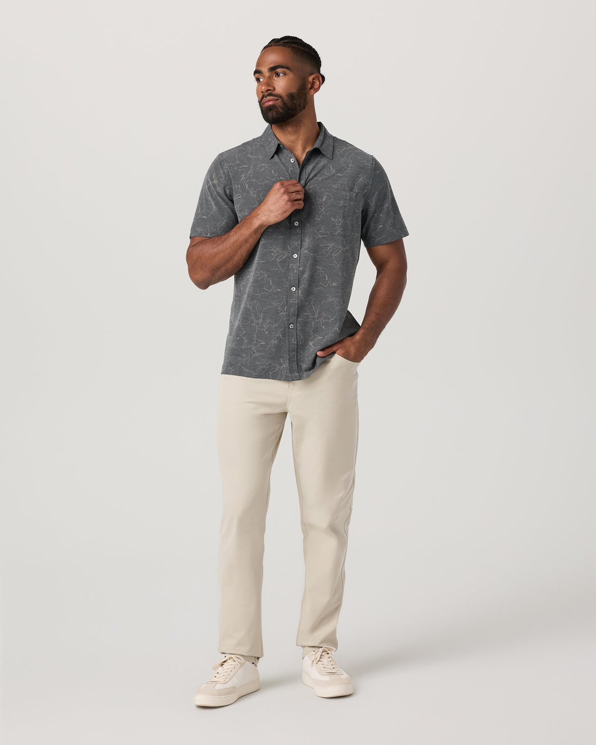 Men Vuori Short Sleeve Bridge Button Down Men's Root Shirt