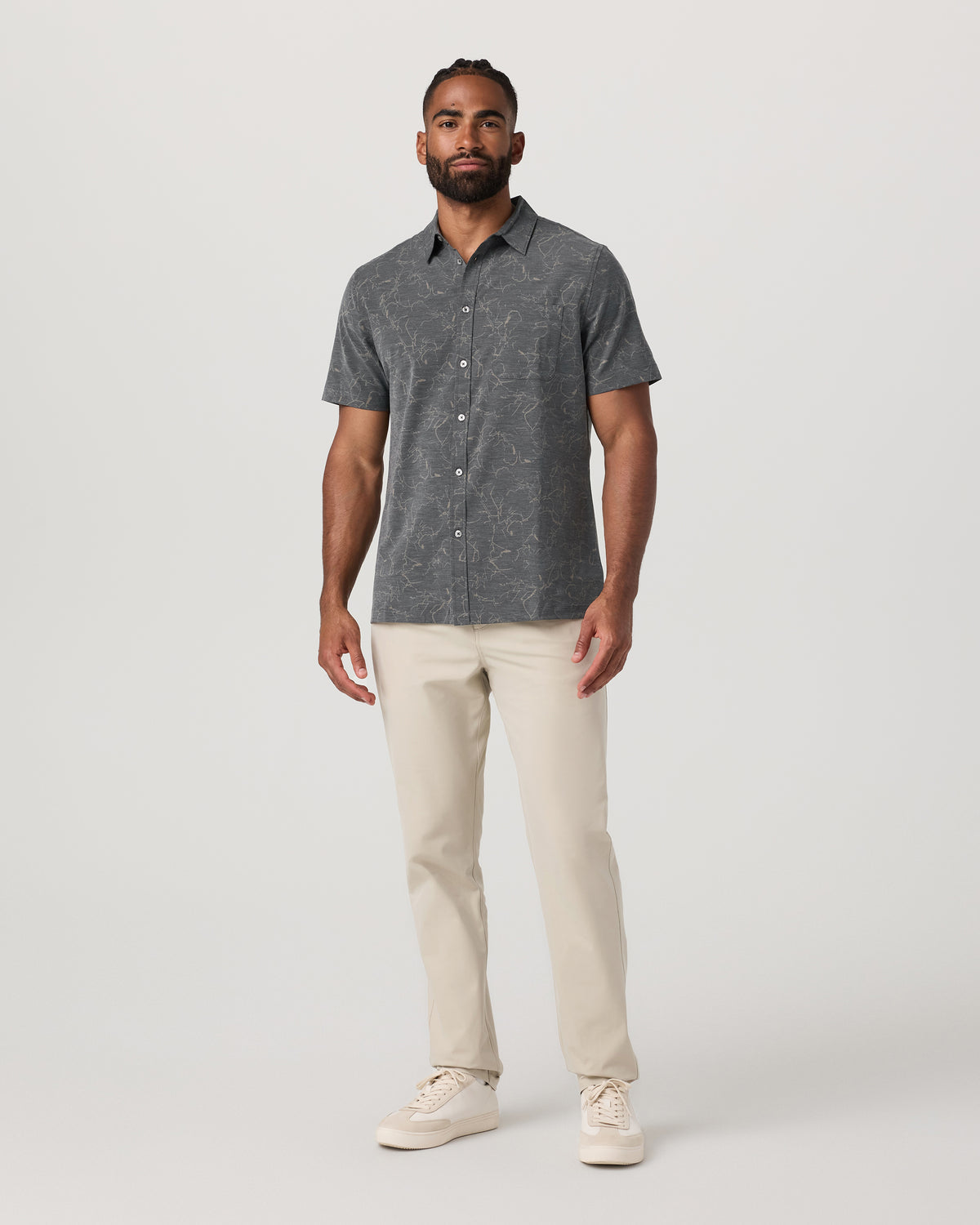 Men Vuori Short Sleeve Bridge Button Down Men's Root Shirt