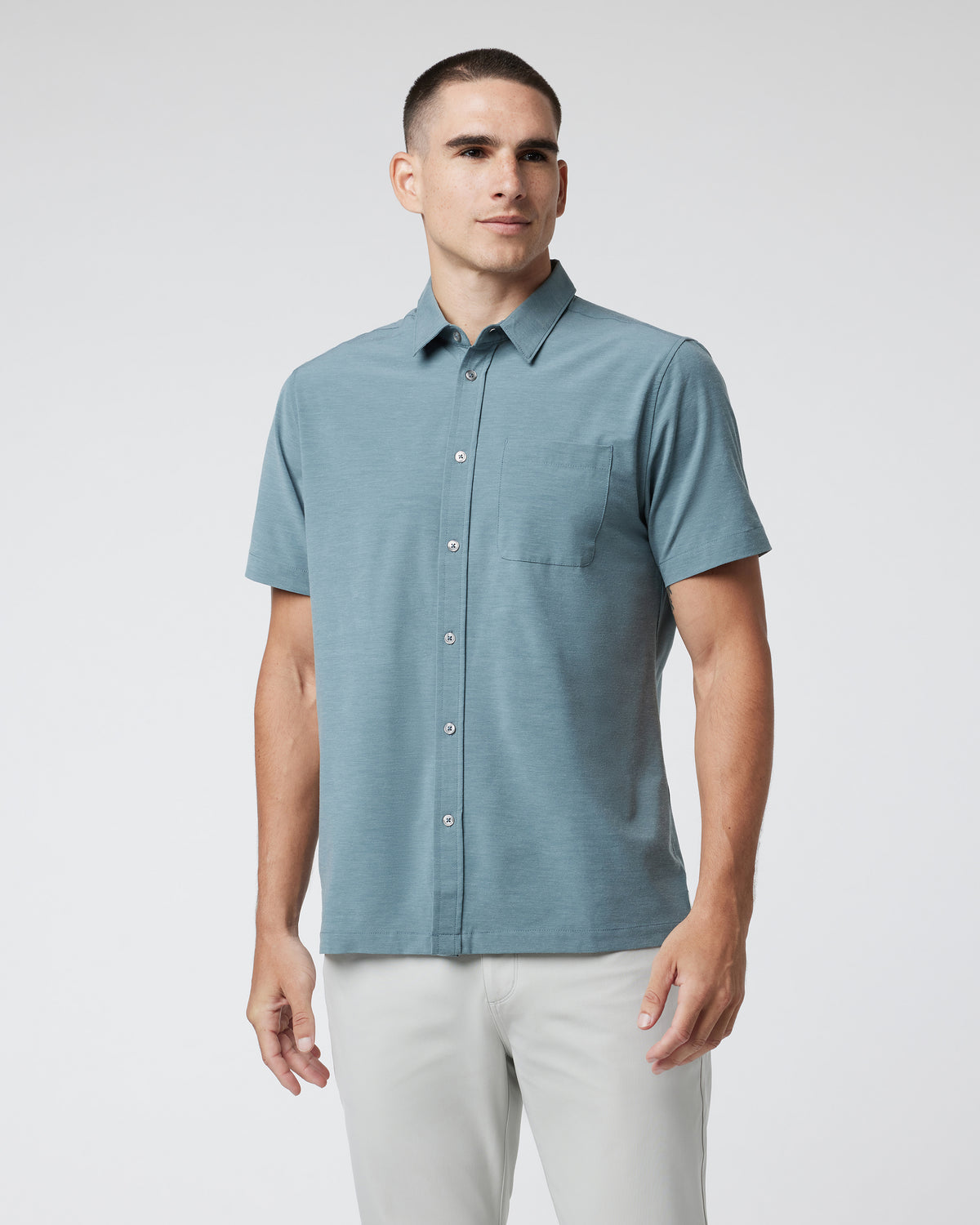 Men Vuori Short Sleeve Bridge Button Down Kashmir