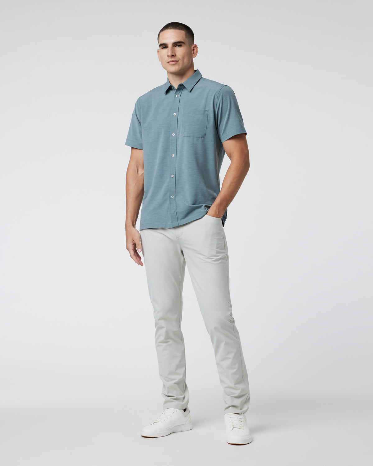 Men Vuori Short Sleeve Bridge Button Down Kashmir