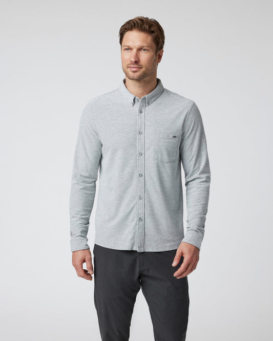 Men Vuori Long Sleeve Ace Button-Down Grey Button Down Shirt