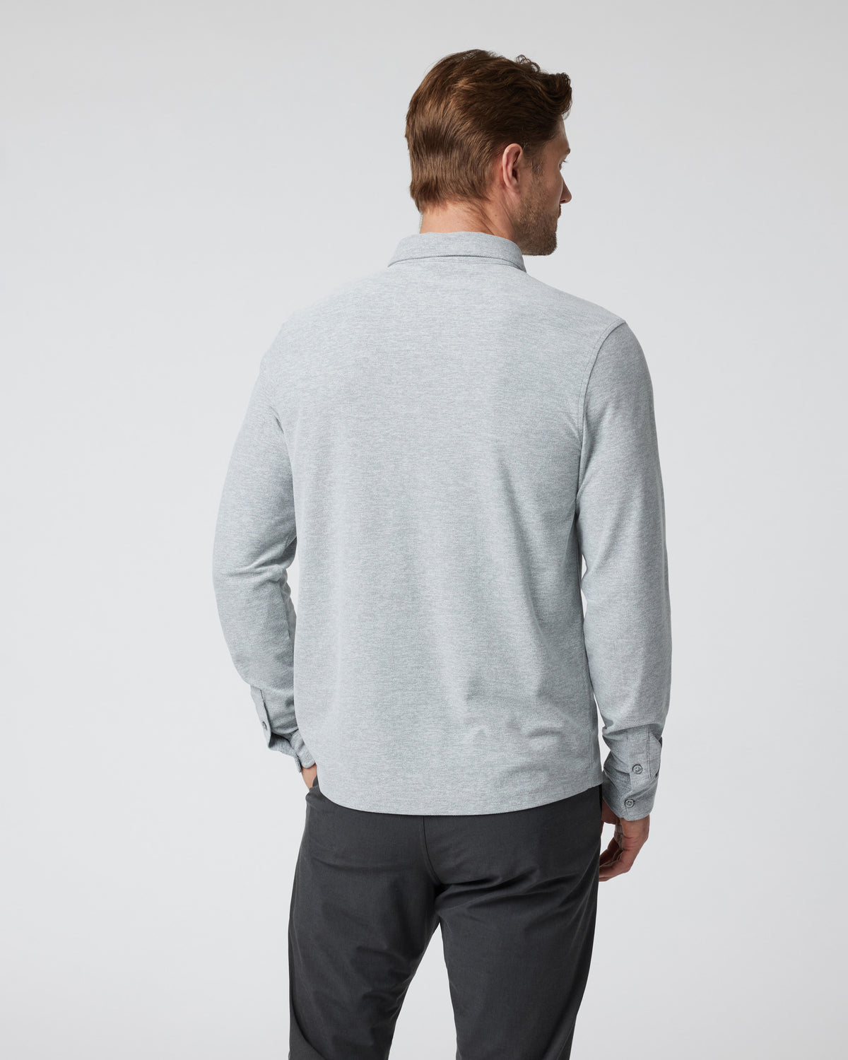 Men Vuori Long Sleeve Ace Button-Down Grey Button Down Shirt