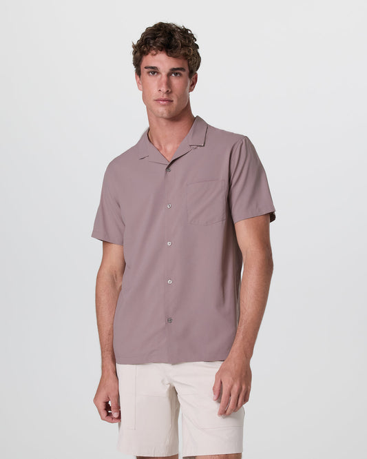 Men Vuori Seaport Button Down Men's Dark Umber Short Sleeve