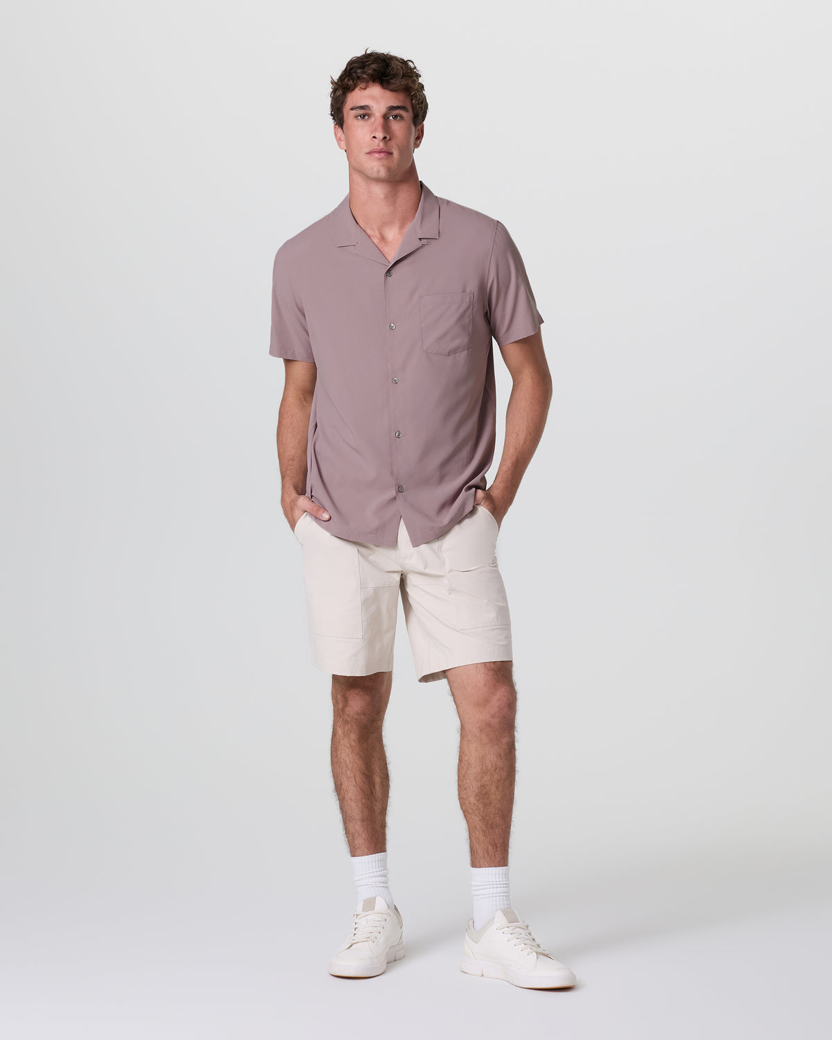 Men Vuori Seaport Button Down Men's Dark Umber Short Sleeve