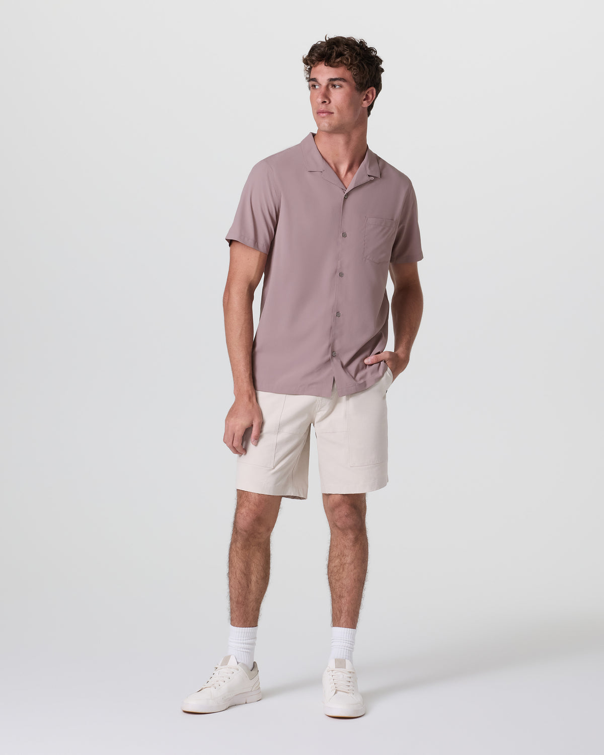 Men Vuori Seaport Button Down Men's Dark Umber Short Sleeve