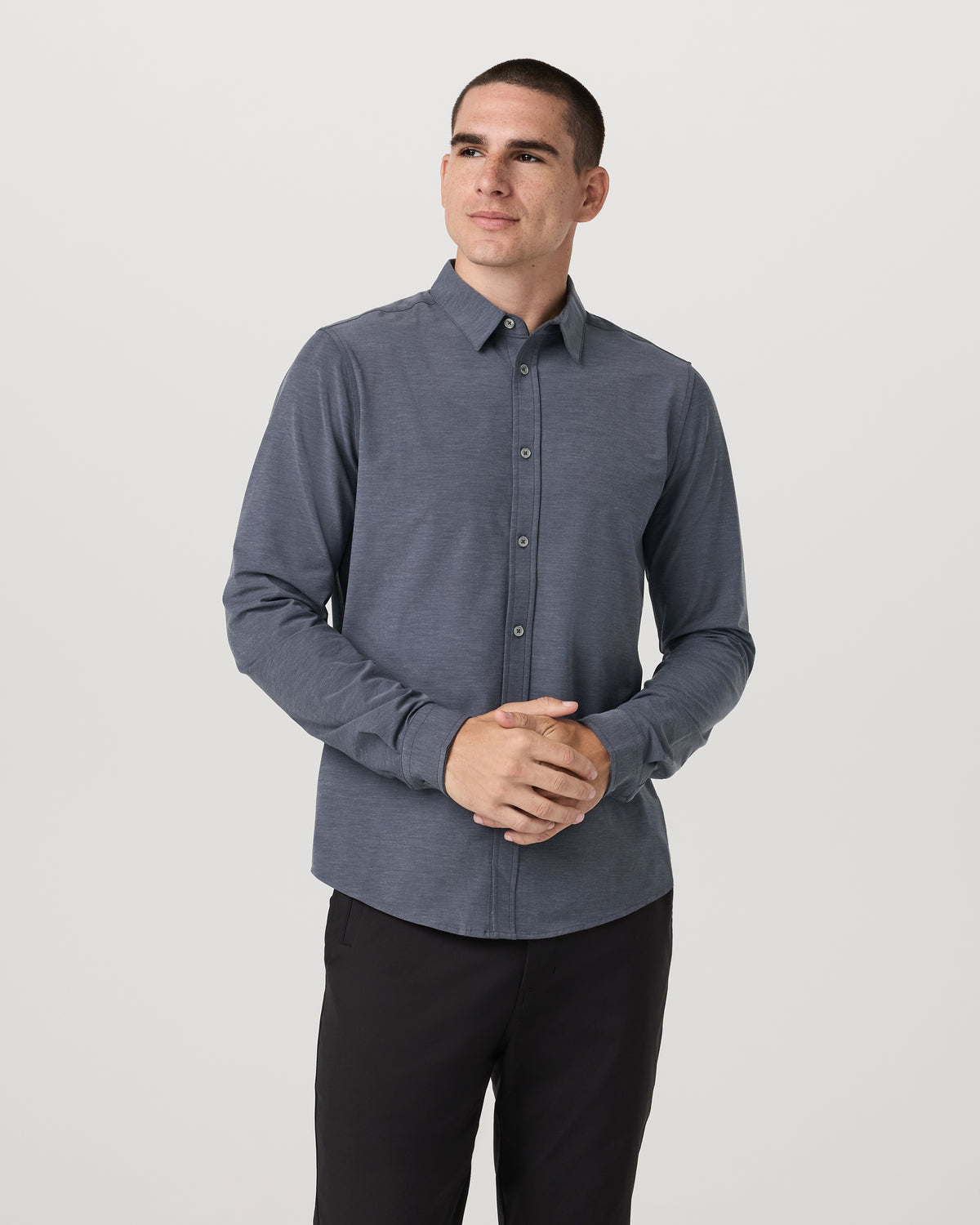 Men Vuori Long Sleeve Bridge Button Down Men's Moonlight Shirt