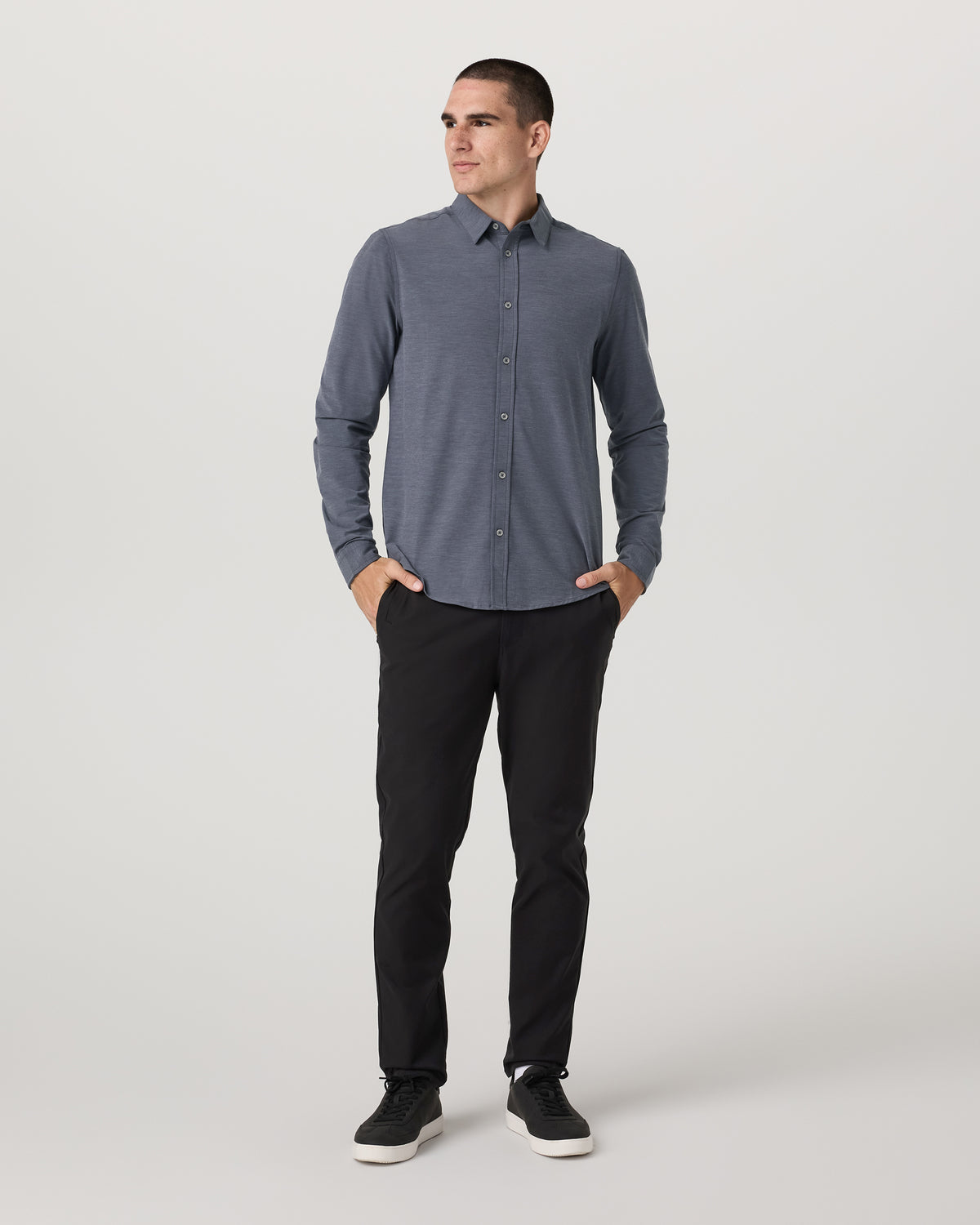 Men Vuori Long Sleeve Bridge Button Down Men's Moonlight Shirt