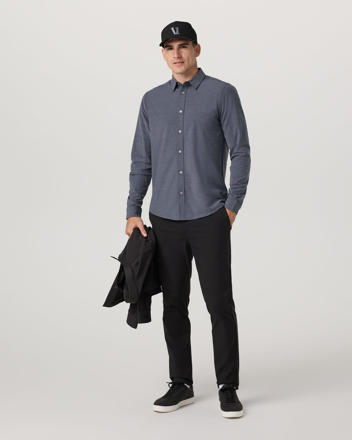 Men Vuori Long Sleeve Bridge Button Down Men's Moonlight Shirt