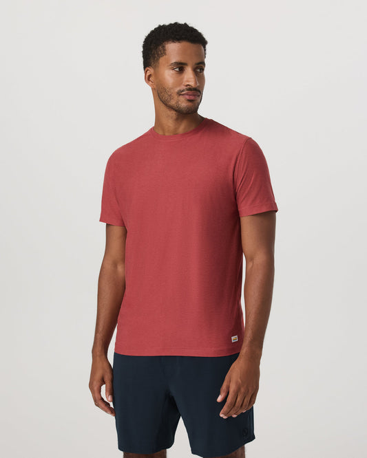 Men Vuori Strato Tech Tee Men's Fire Heather Performance Shirt