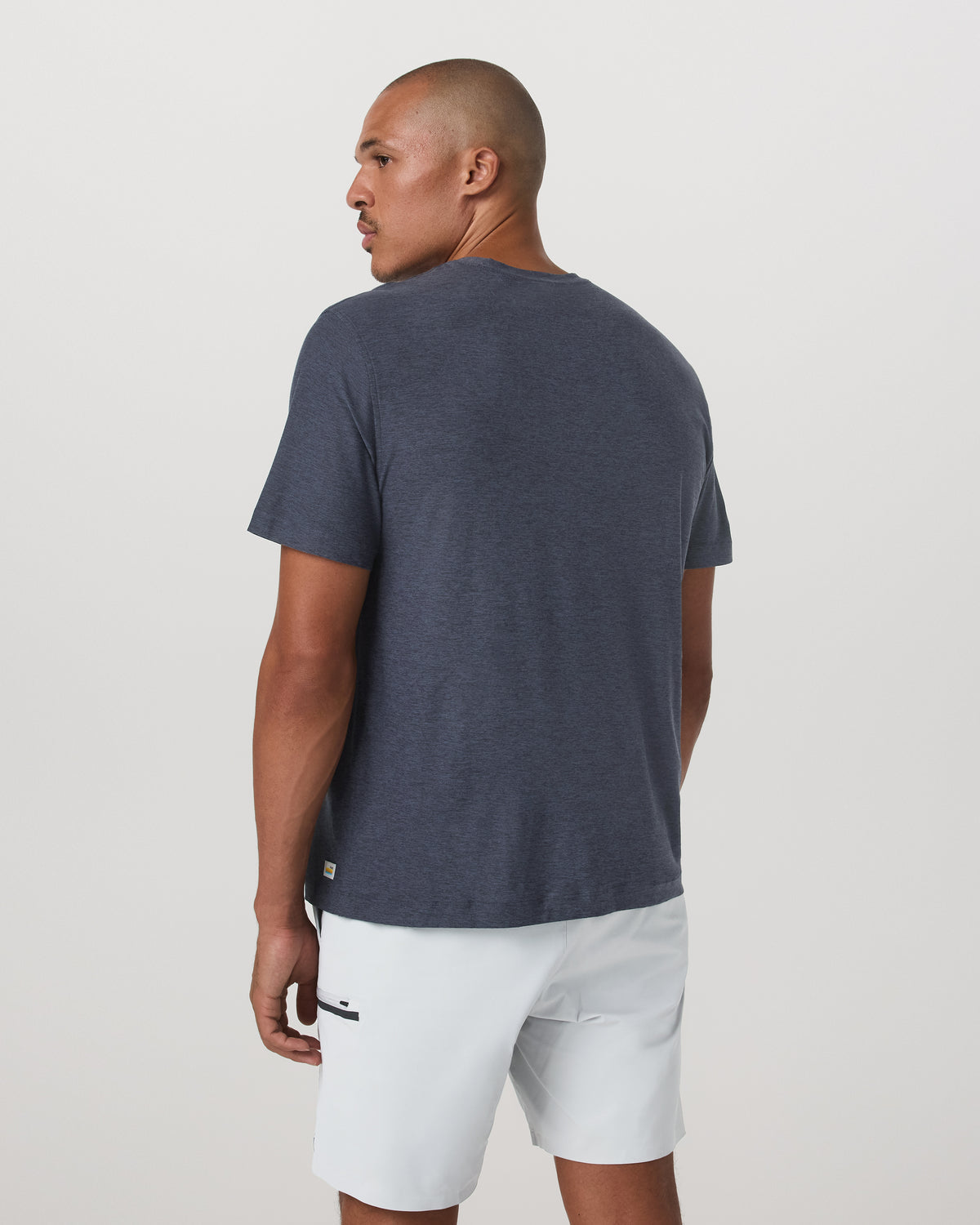 Men Vuori Short Sleeve Strato Pocket Tee-Relaxed Fit Dark Azure Heather