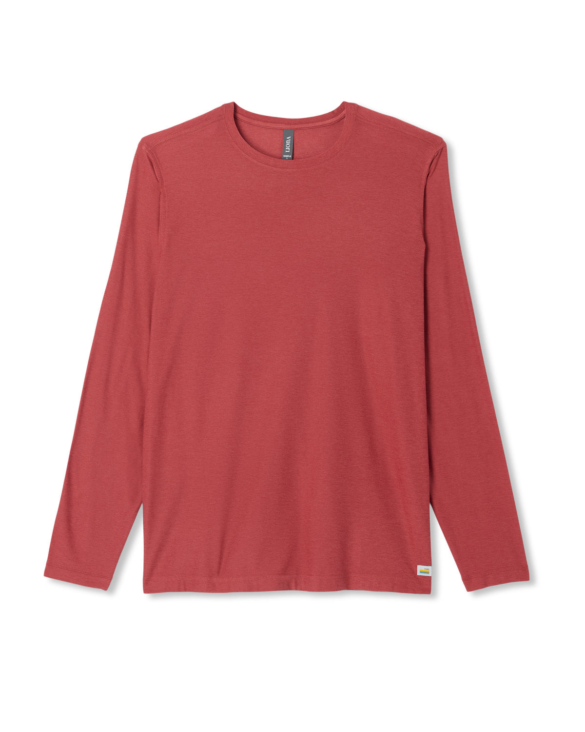 Men Vuori Long Sleeve Strato Tech Tee Fire Heather Workout Shirt