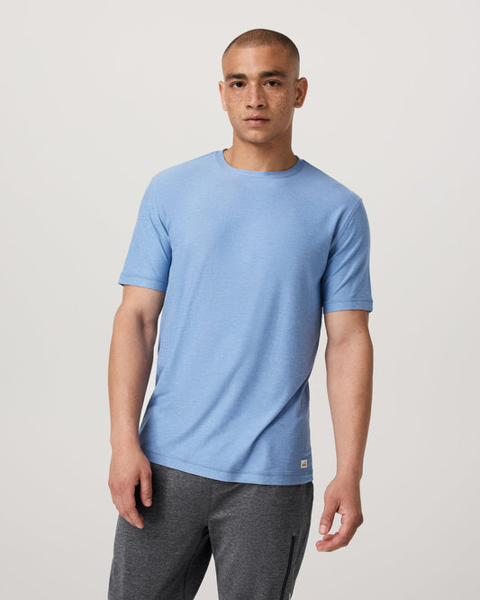 Men Vuori Strato Tech Tee Women's Isle Blue Heather T-Shirt