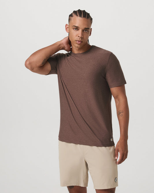Men Vuori Strato Tech Tee Men's Sable Heather Performance T-Shirt