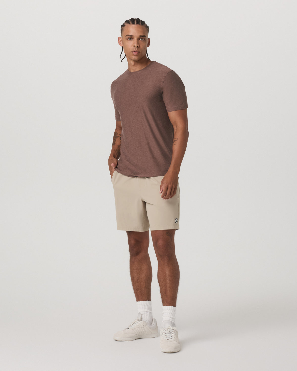 Men Vuori Strato Tech Tee Men's Sable Heather Performance T-Shirt