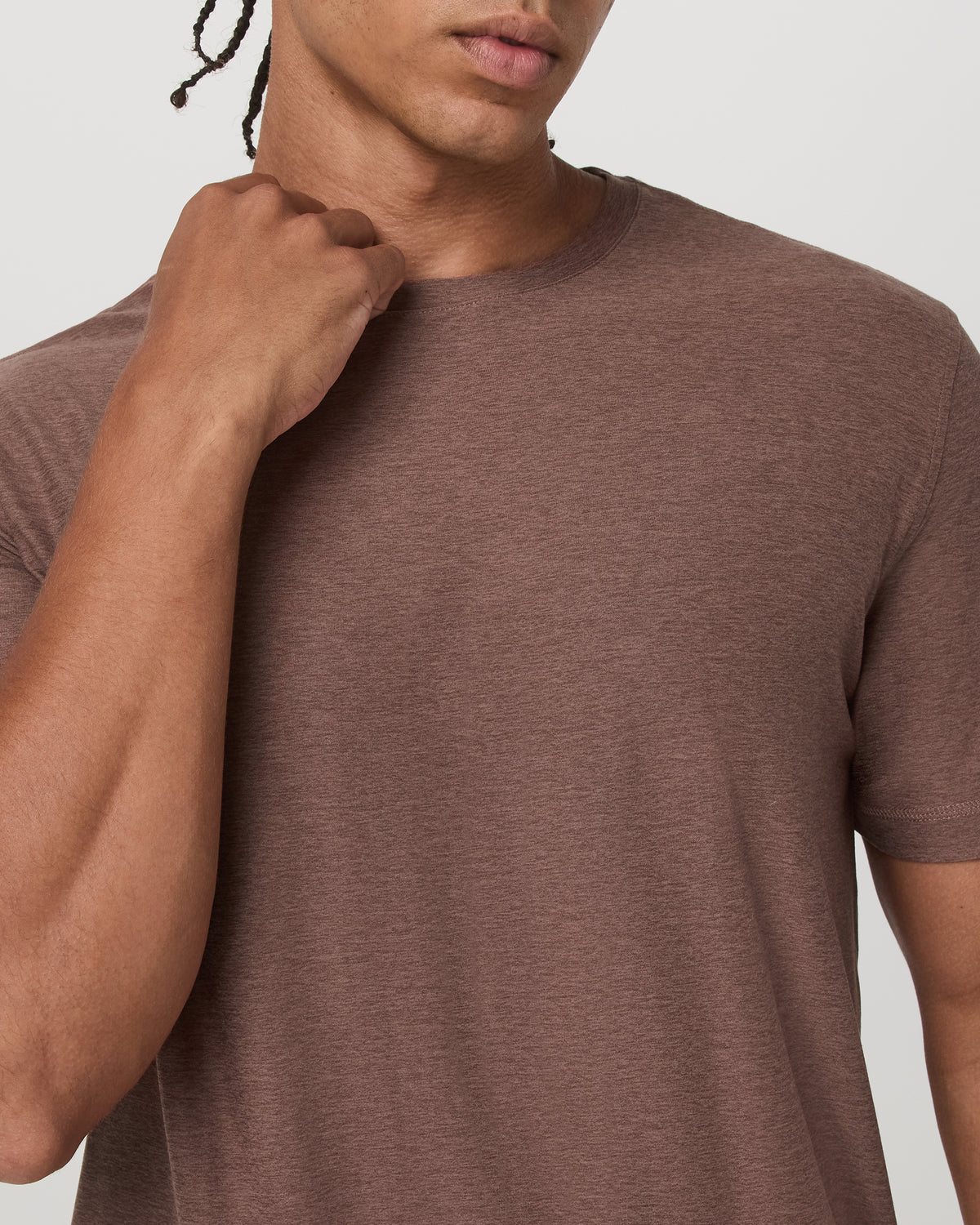 Men Vuori Strato Tech Tee Men's Sable Heather Performance T-Shirt