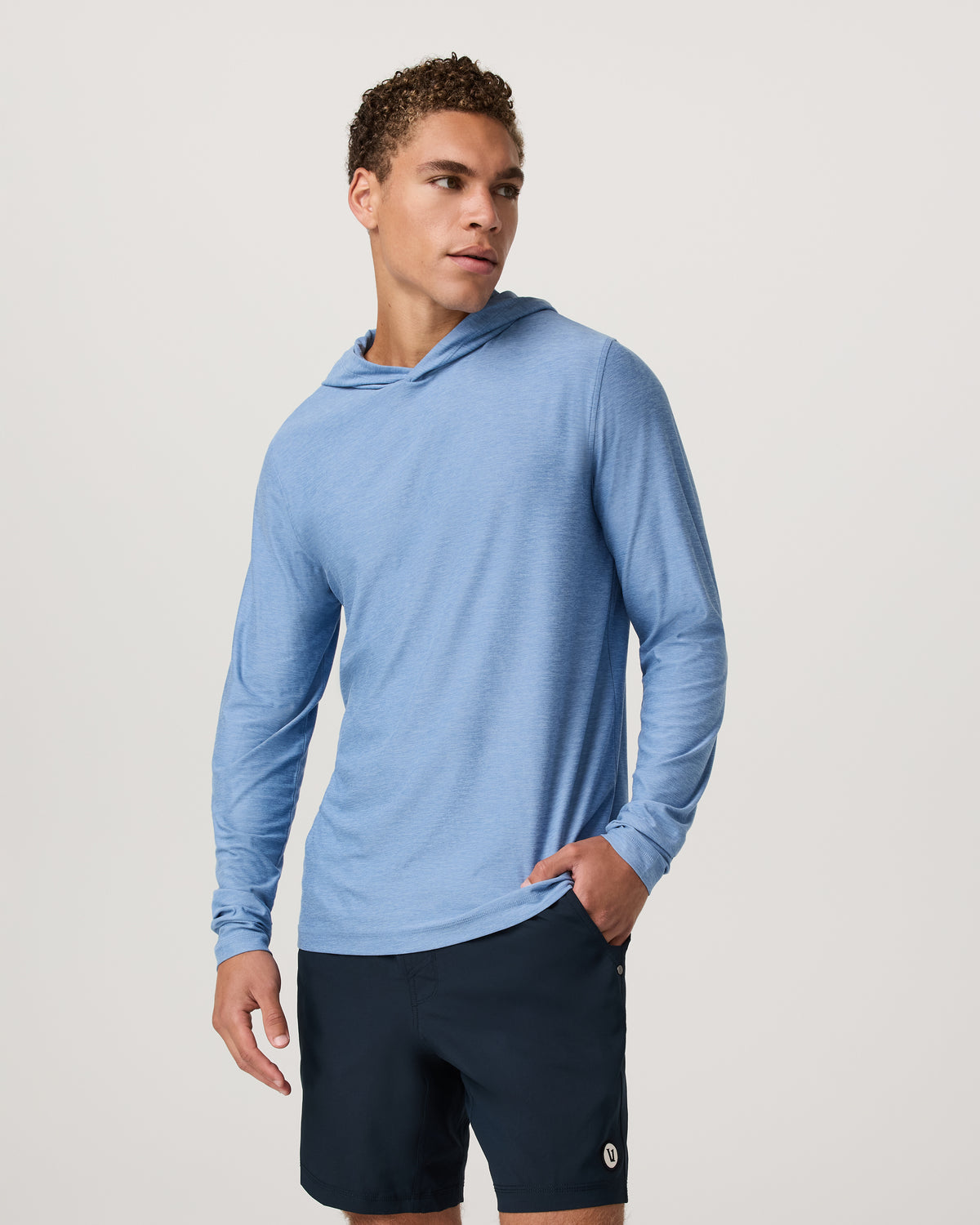 Men Vuori Strato Tech Hoodie Men's Isle Blue Heather Hoodie