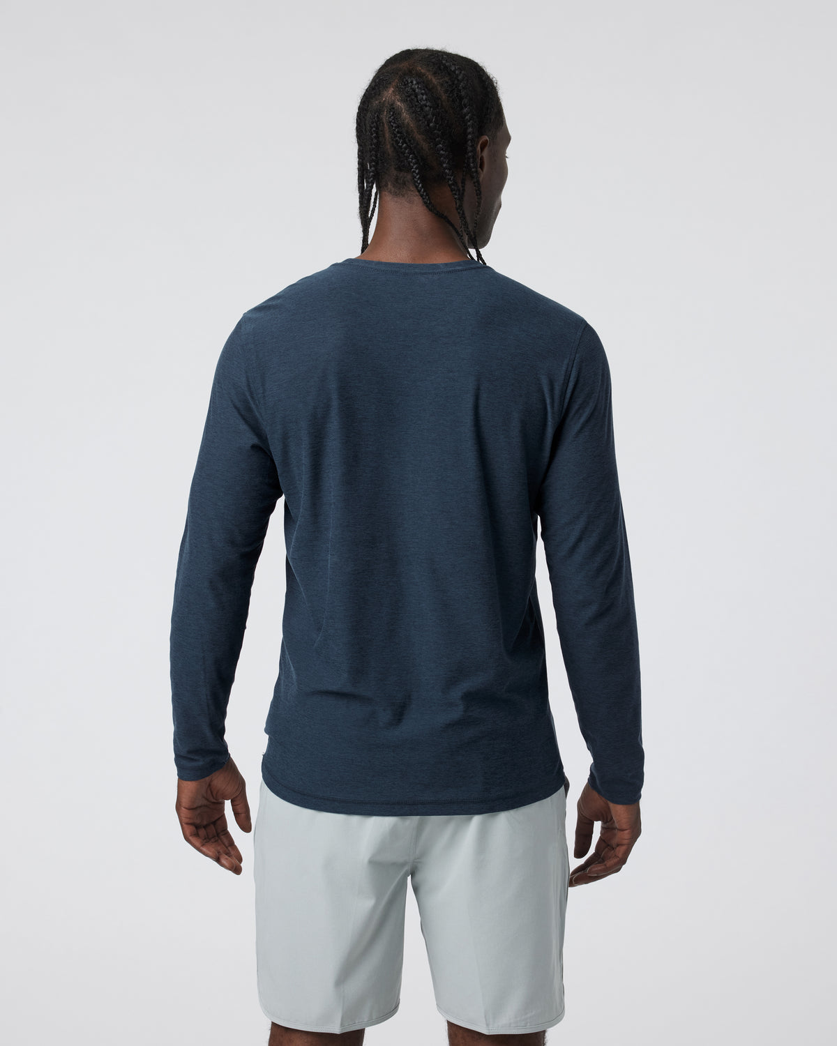 Men Vuori Long-Sleeve Strato Tech Tee Navy Long Sleeve Top