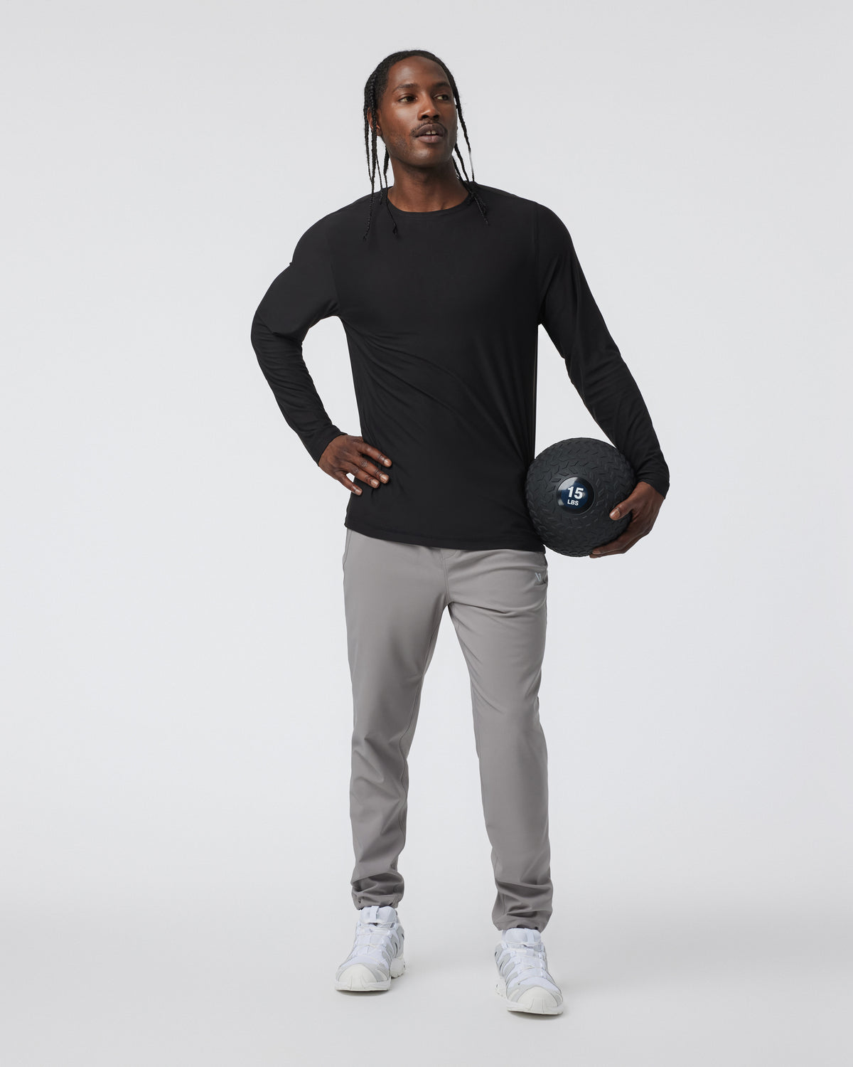 Men Vuori Long Sleeve Strato Tech Tee Men's Black Shirt