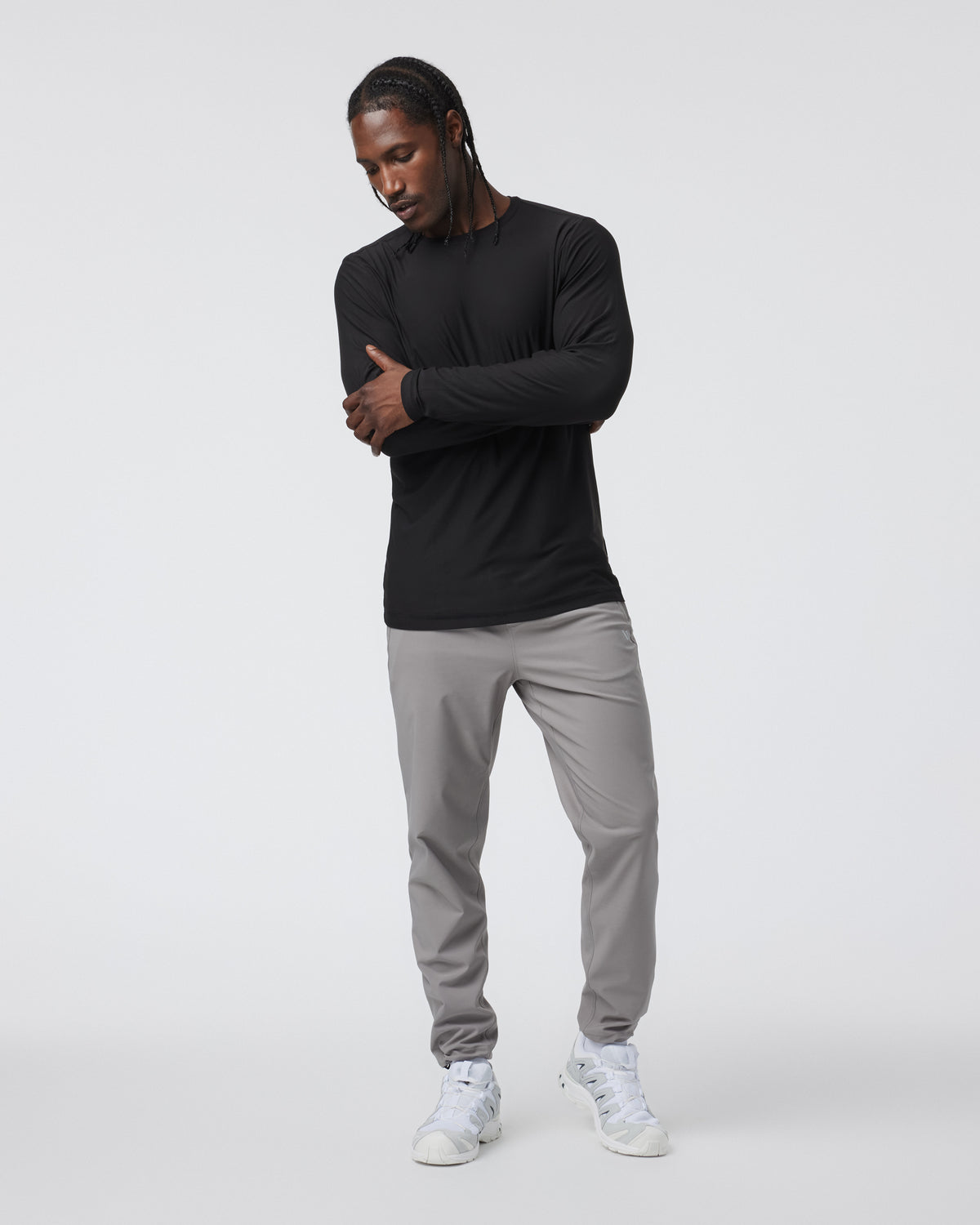 Men Vuori Long Sleeve Strato Tech Tee Men's Black Shirt