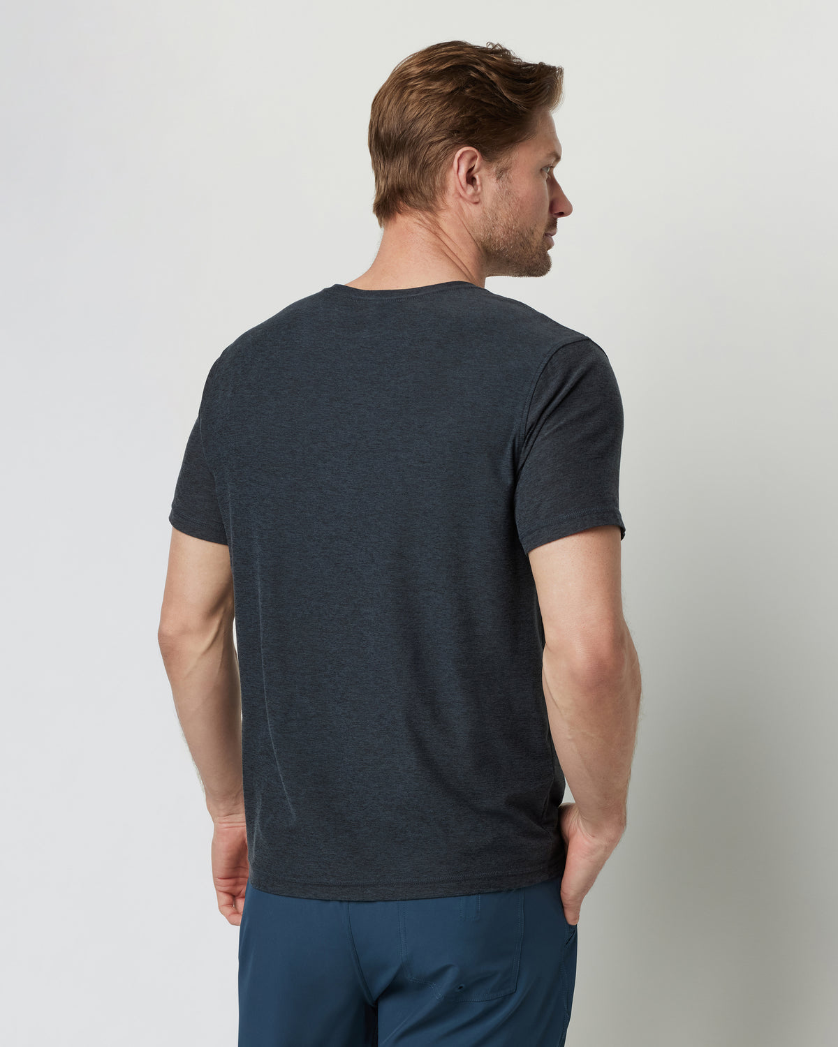 Men Vuori Strato Tech Tee Men's Charcoal Moisture Wicking Shirt