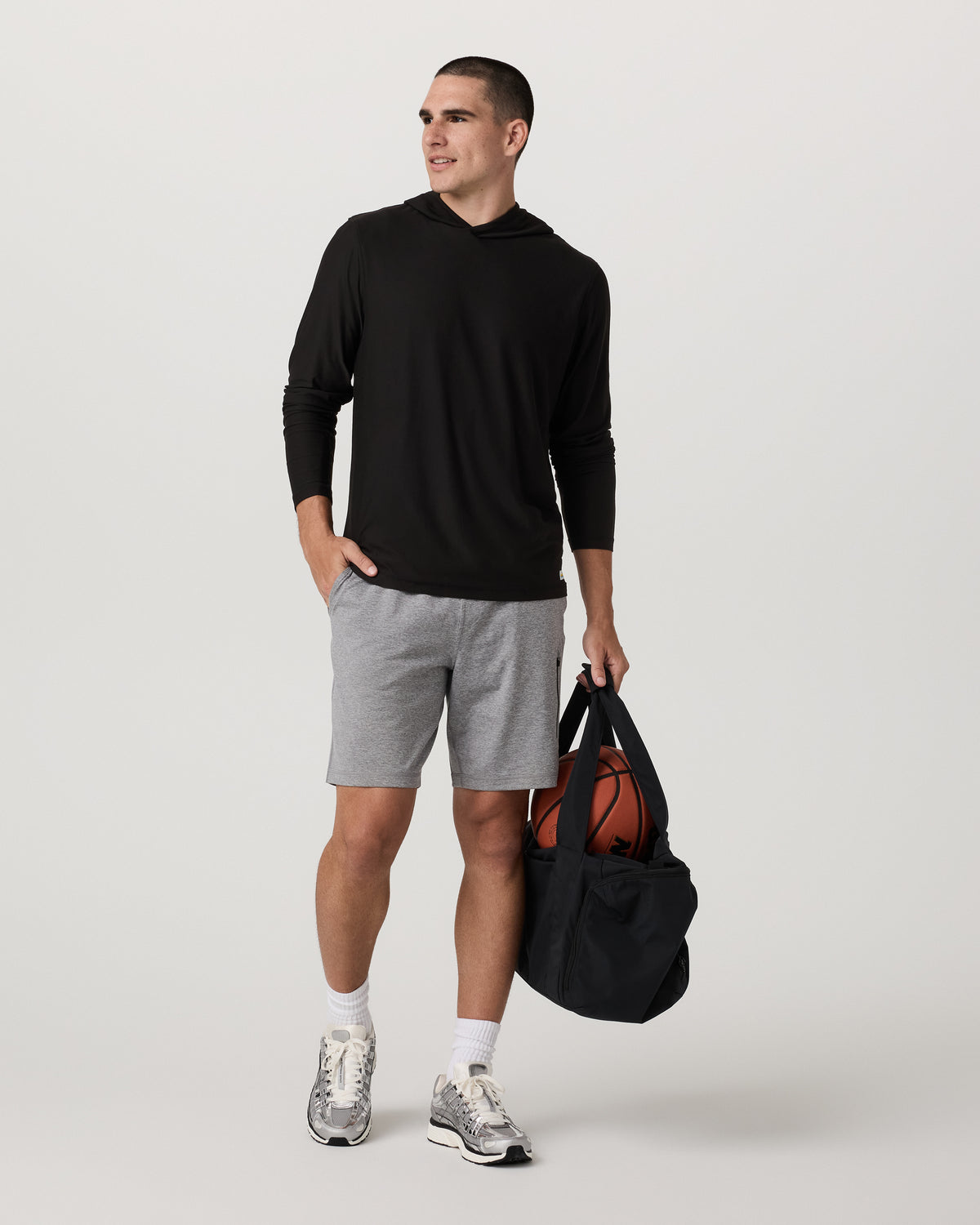 Men Vuori Strato Tech Hoodie Men's Black Long Sleeve Hoodie