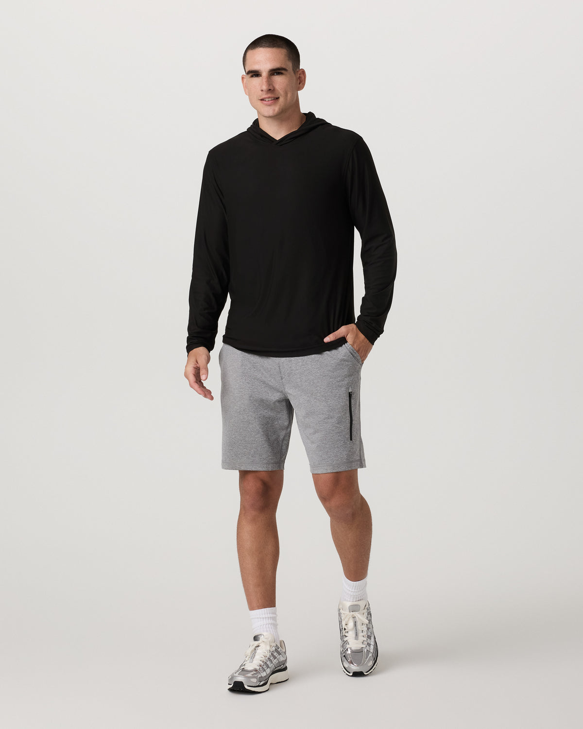 Men Vuori Strato Tech Hoodie Men's Black Long Sleeve Hoodie