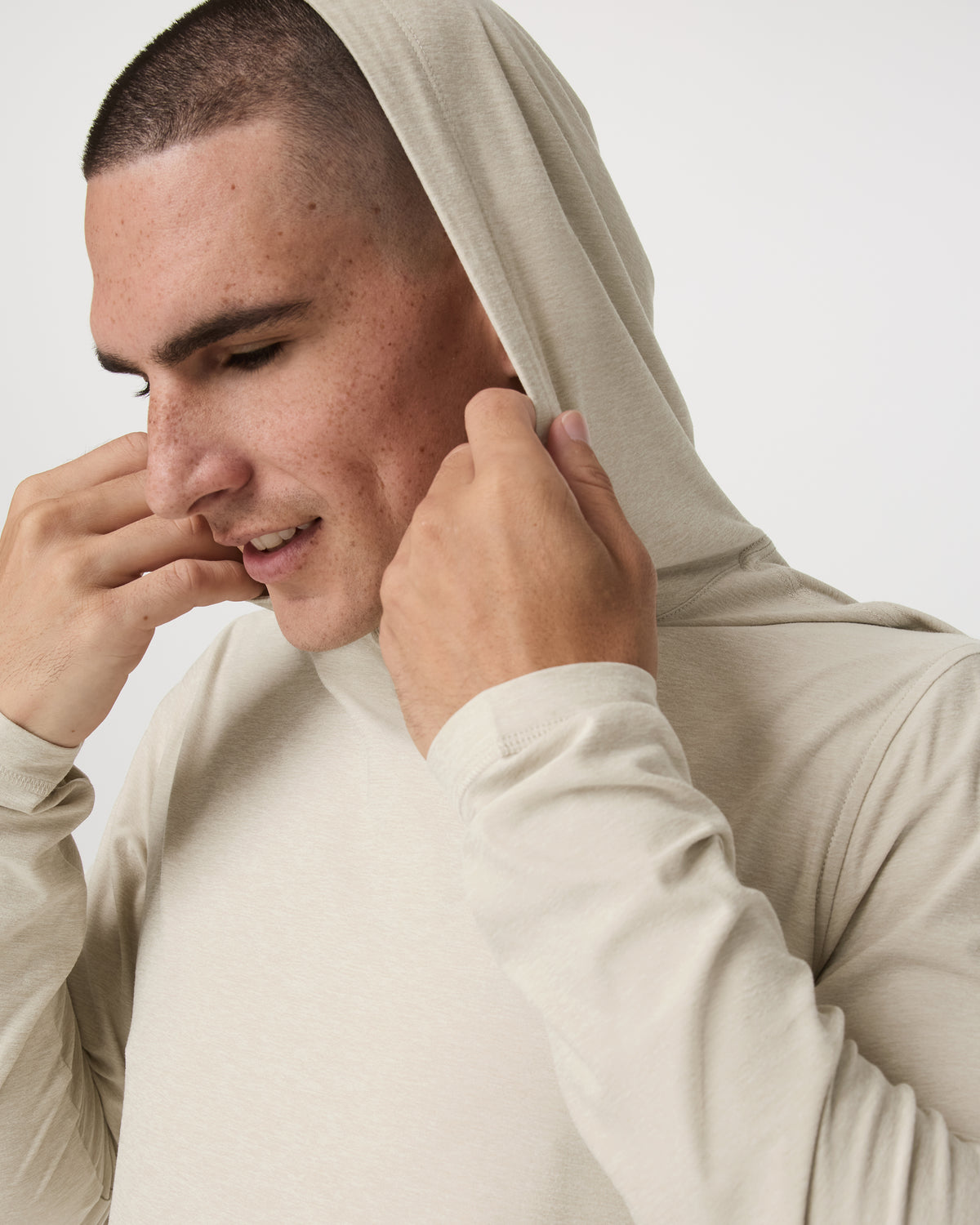 Men Vuori Strato Tech Hoodie Men's Mushroom Heather Hoodie