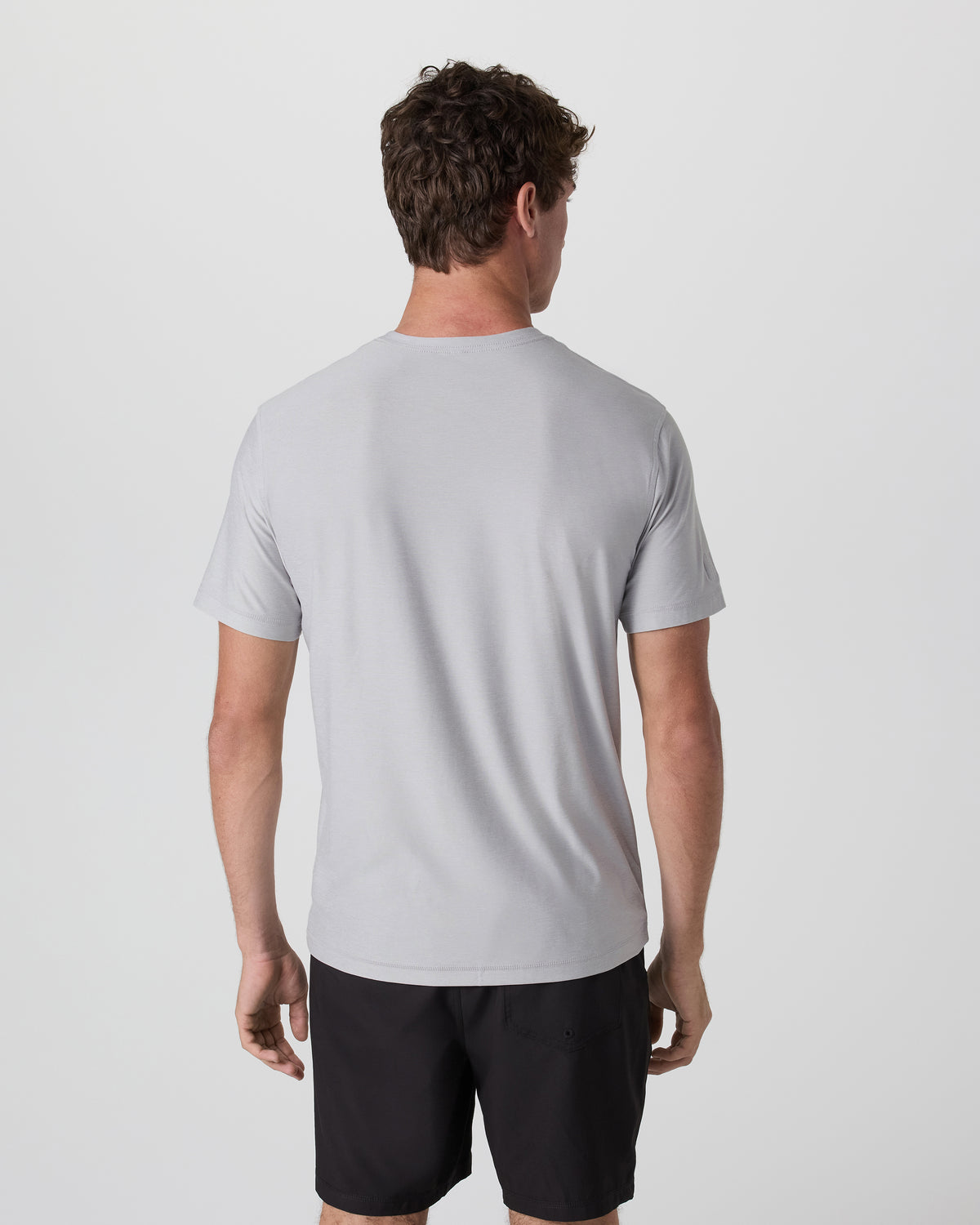 Men Vuori Strato Tech Tee Platinum White Tech Workout Shirt