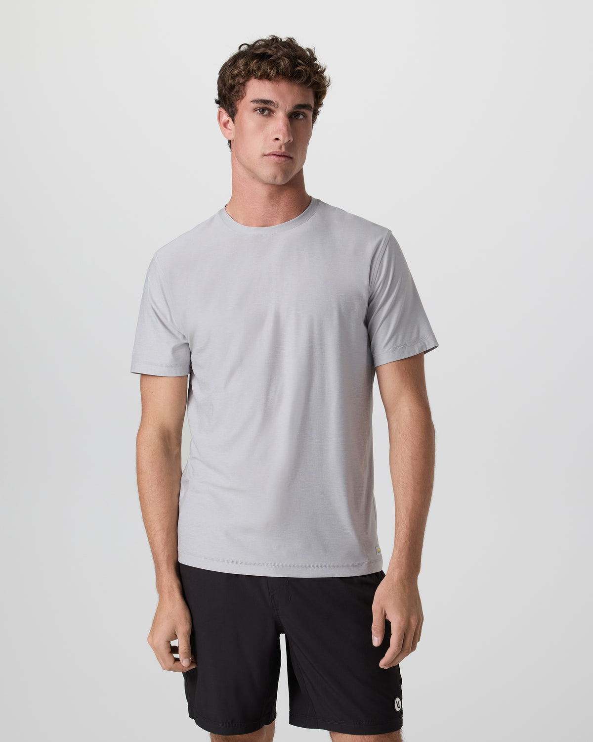Men Vuori Strato Tech Tee Platinum White Tech Workout Shirt