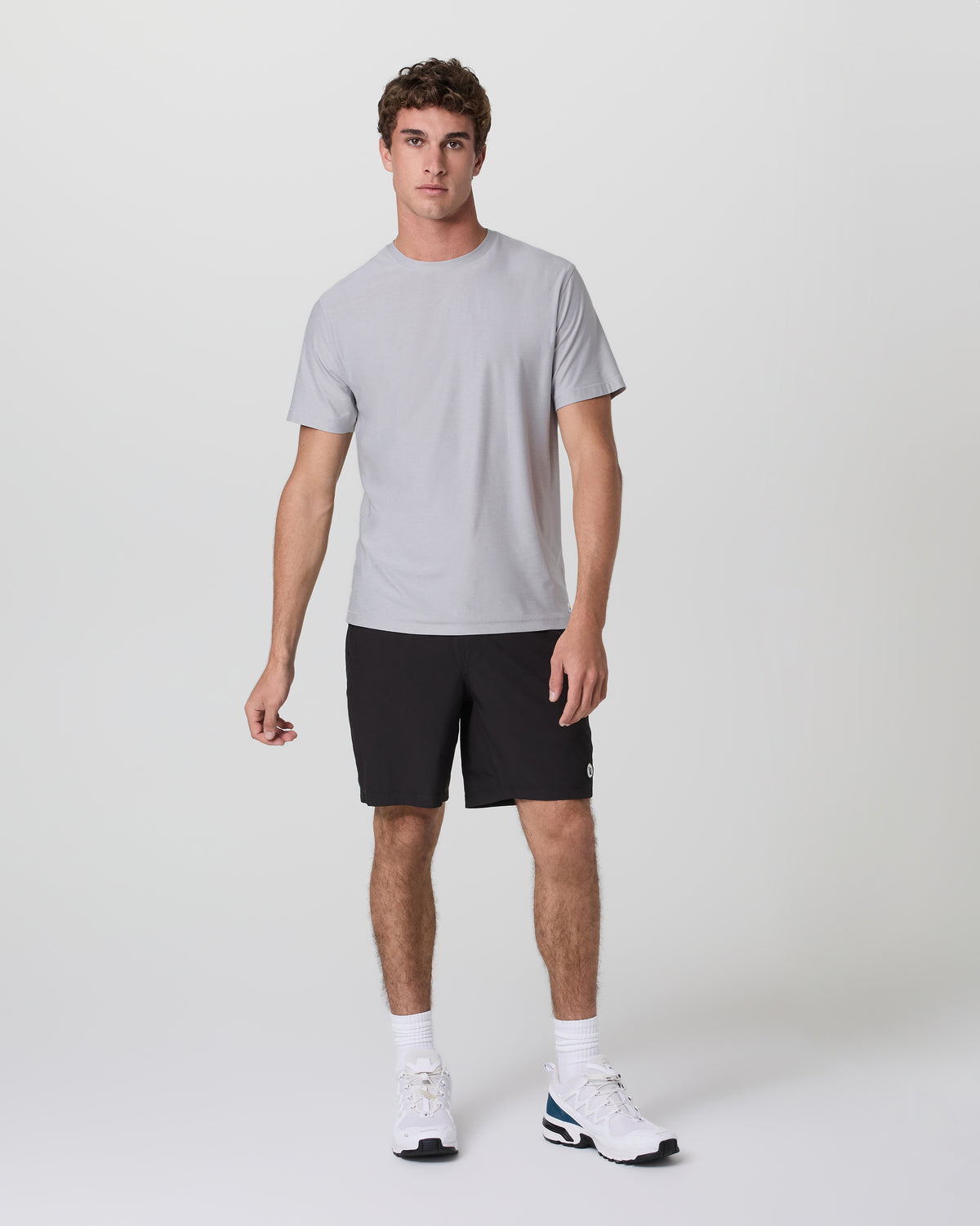 Men Vuori Strato Tech Tee Platinum White Tech Workout Shirt