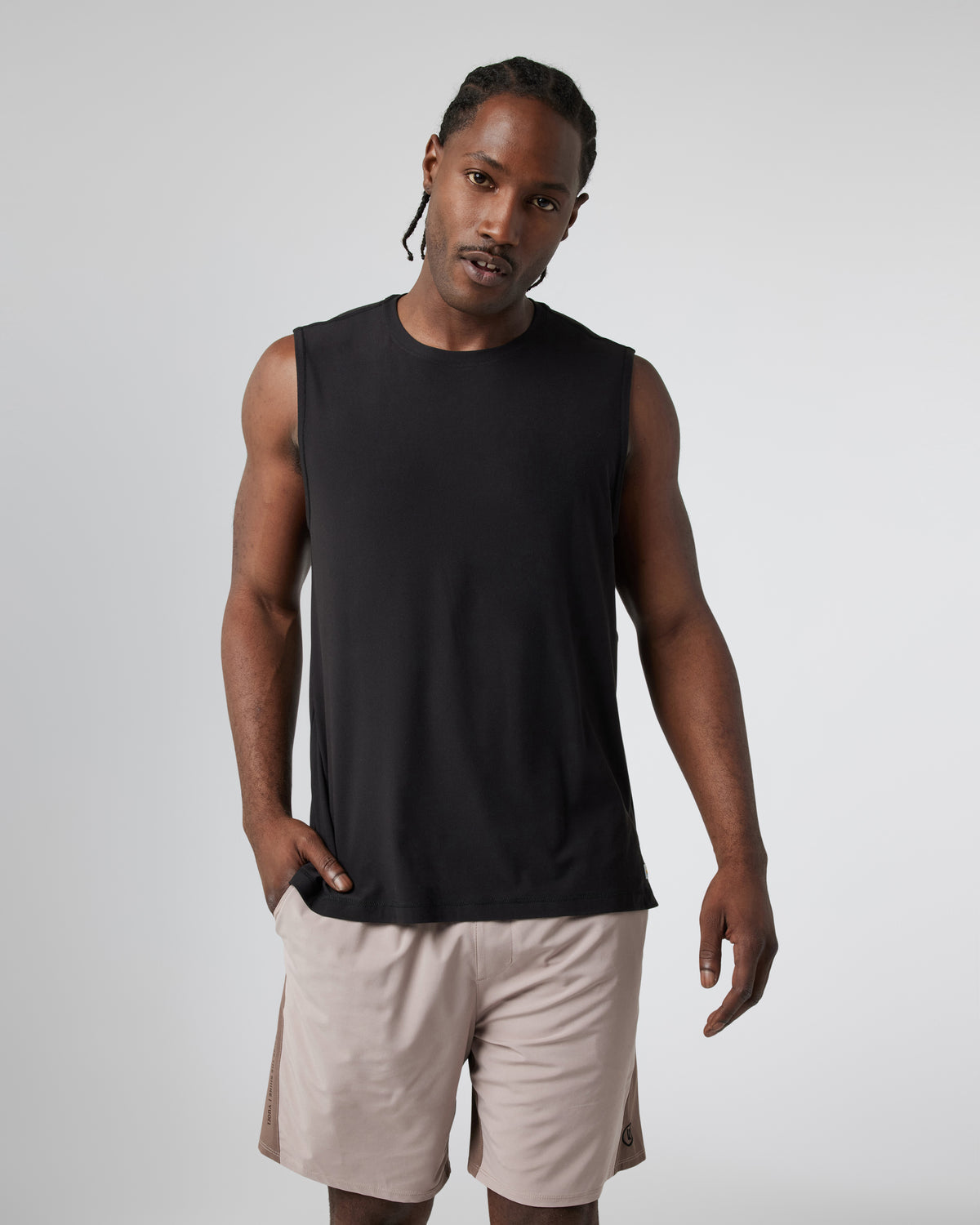 Men Vuori Strato Muscle Tee Men's Black Muscle Shirt