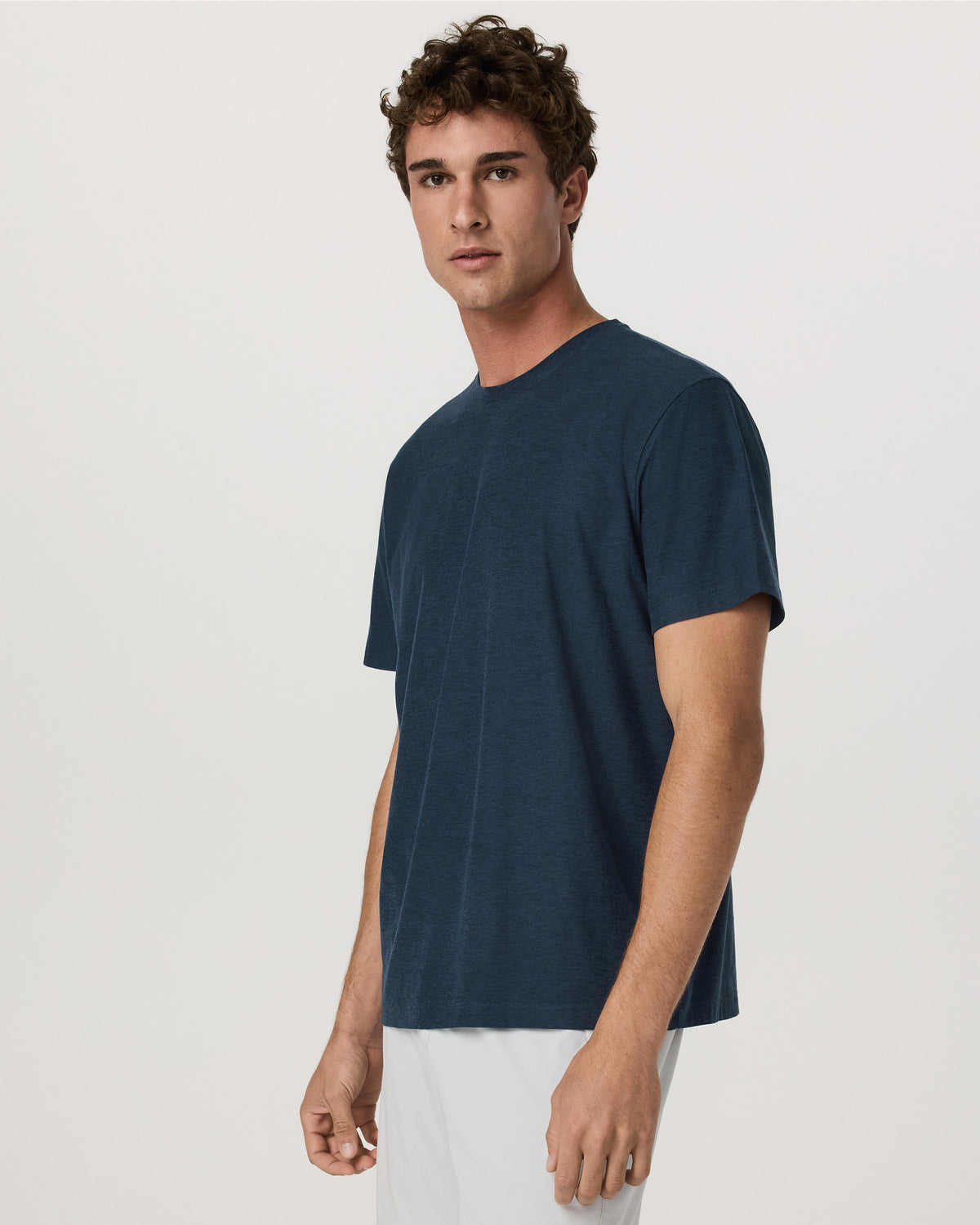 Men Vuori Men's Short Sleeve Strato Tee - Relaxed Fit Navy Heather