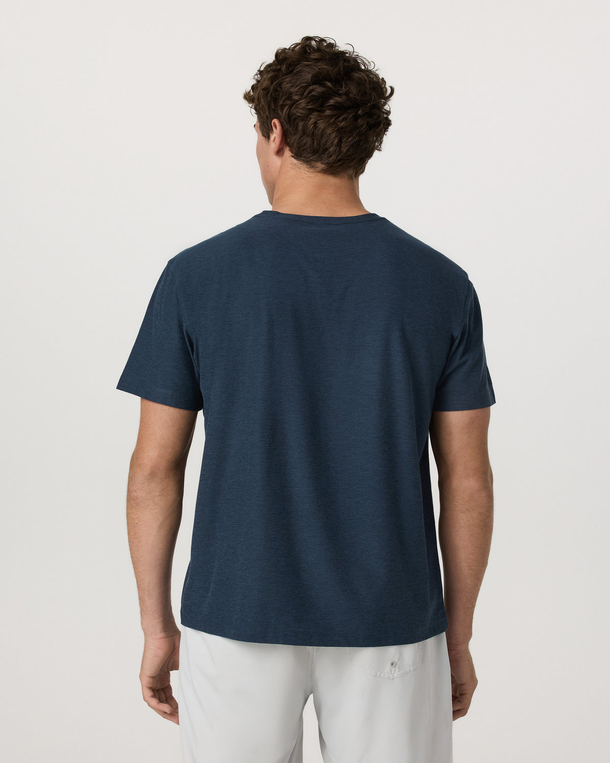 Men Vuori Men's Short Sleeve Strato Tee - Relaxed Fit Navy Heather