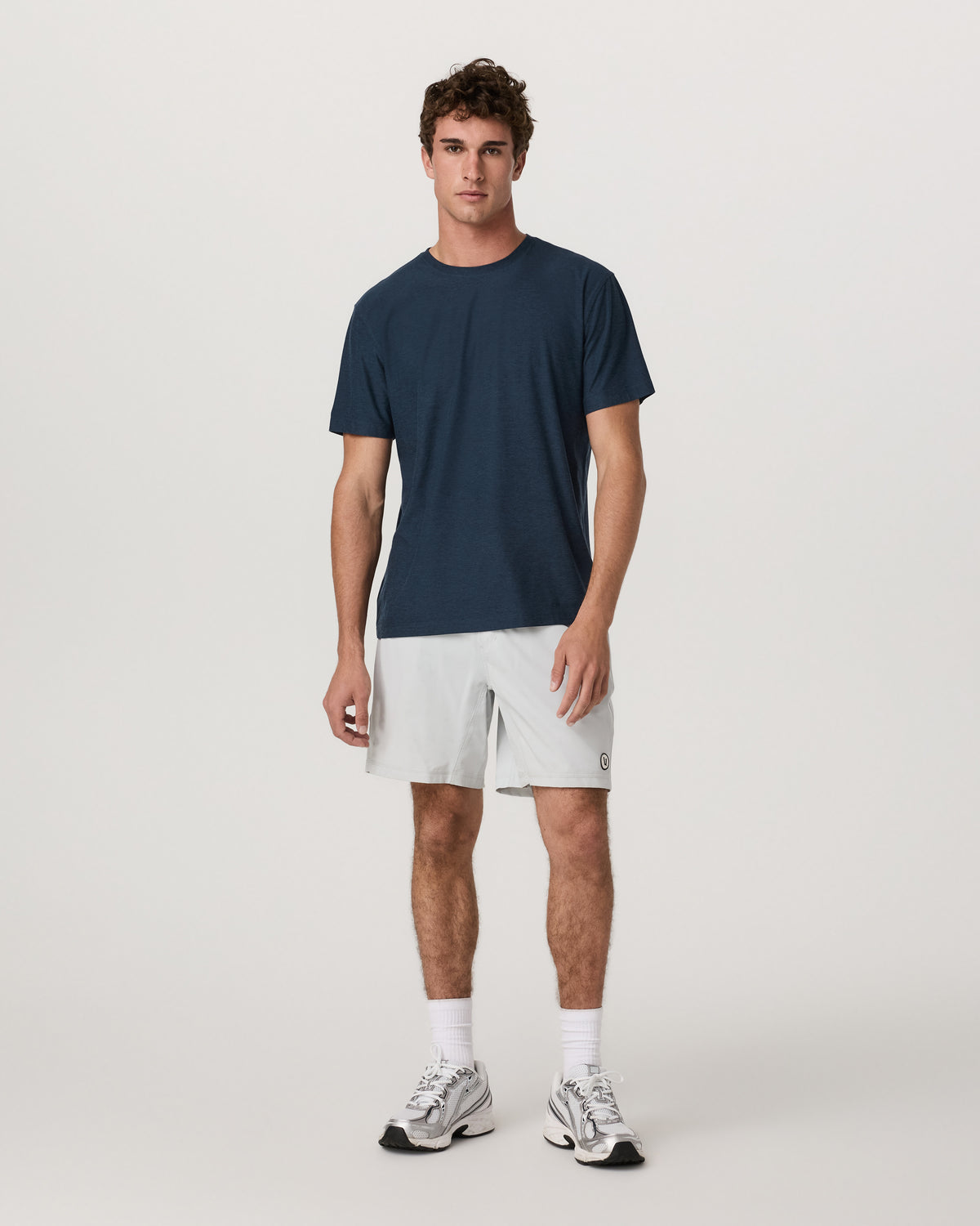 Men Vuori Men's Short Sleeve Strato Tee - Relaxed Fit Navy Heather