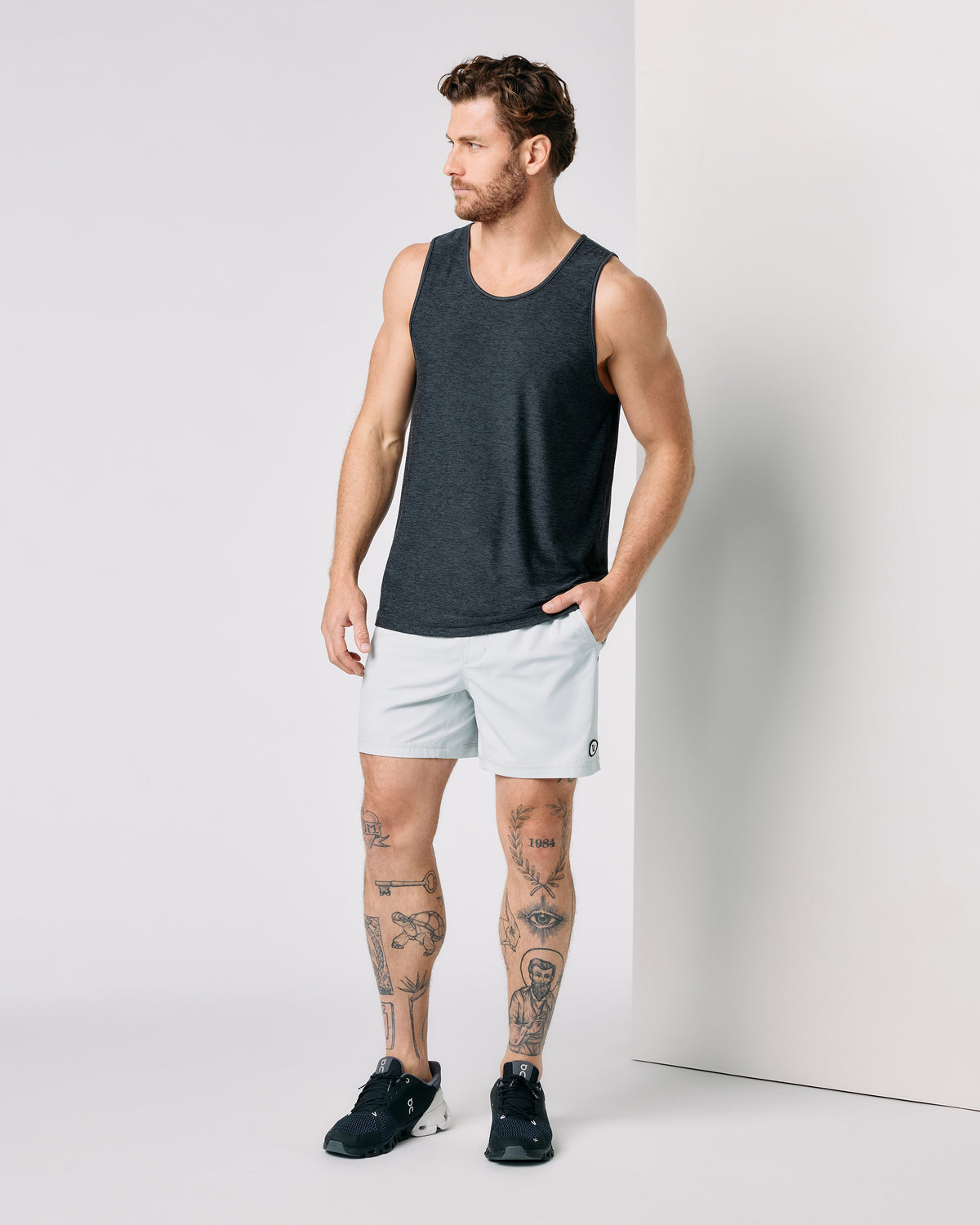 Men Vuori Strato Tech Tank Charcoal Heather