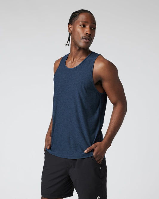 Men Vuori Strato Tech Tank Men's Navy Heather Tank Top