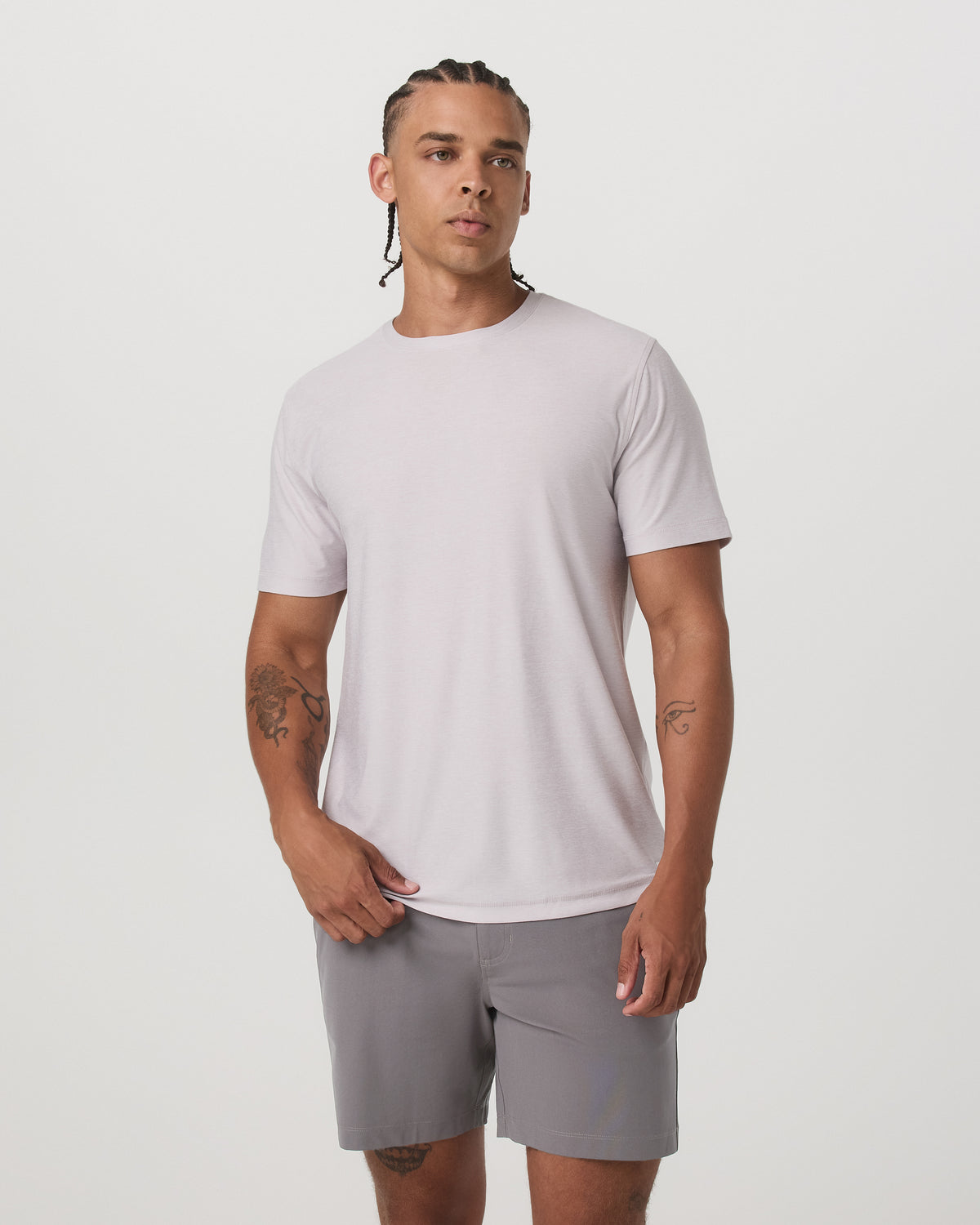 Men Vuori Strato Tech Tee Men's Thistle Heather Performance Shirt