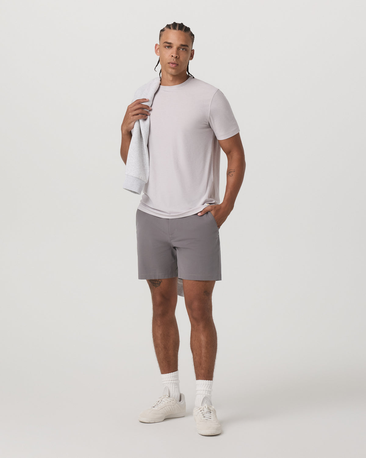 Men Vuori Strato Tech Tee Men's Thistle Heather Performance Shirt