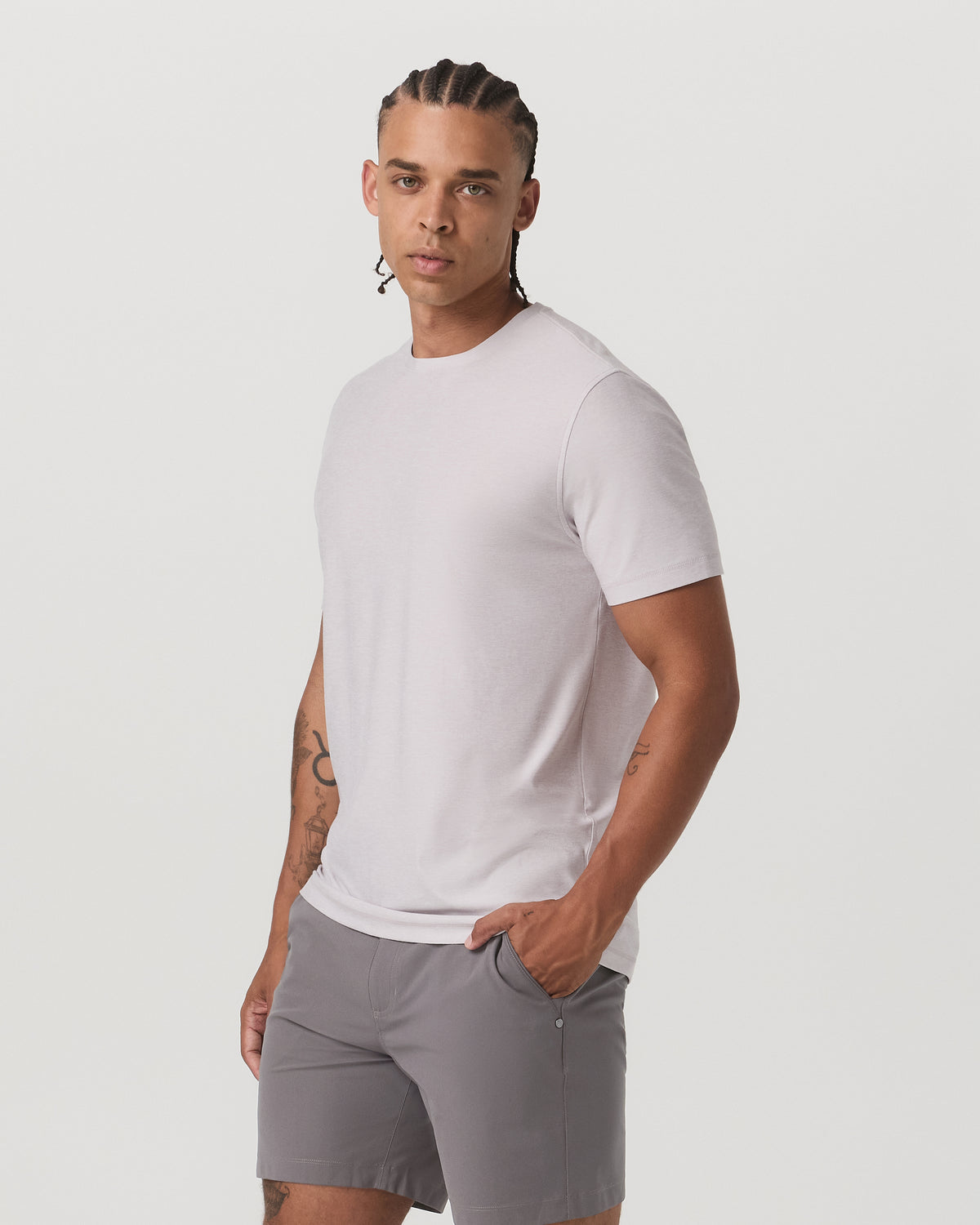Men Vuori Strato Tech Tee Men's Thistle Heather Performance Shirt