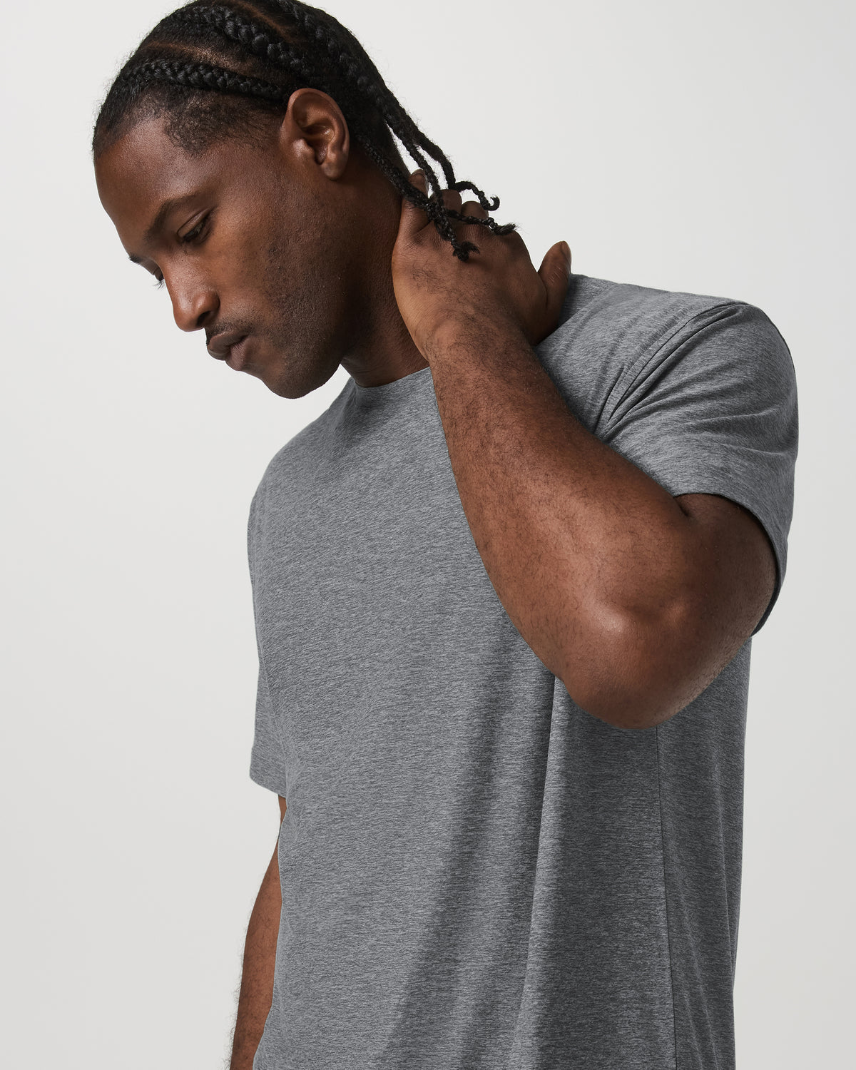 Men Vuori Short Sleeve Strato Tech Tee - Relaxed Fit Heather Grey