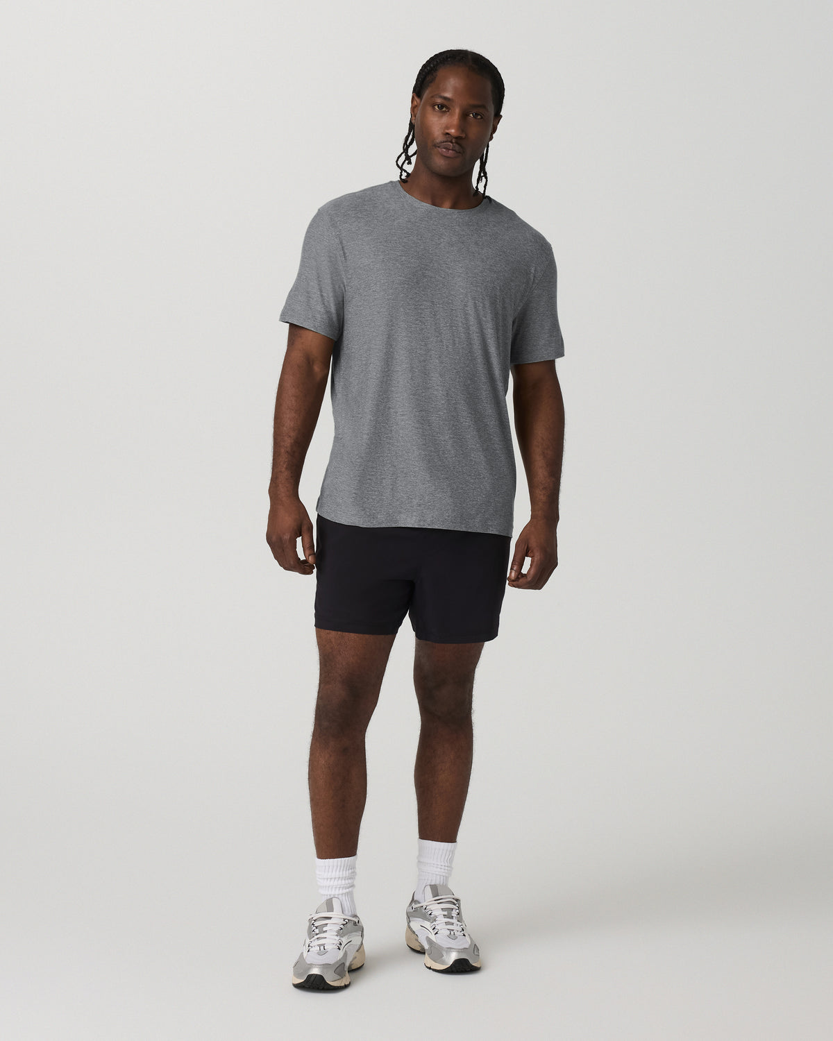 Men Vuori Short Sleeve Strato Tech Tee - Relaxed Fit Heather Grey
