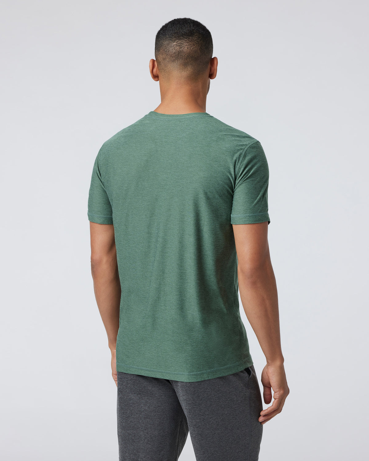 Men Vuori Strato Tech Tee Men's Sea Pine Heather Workout Shirt
