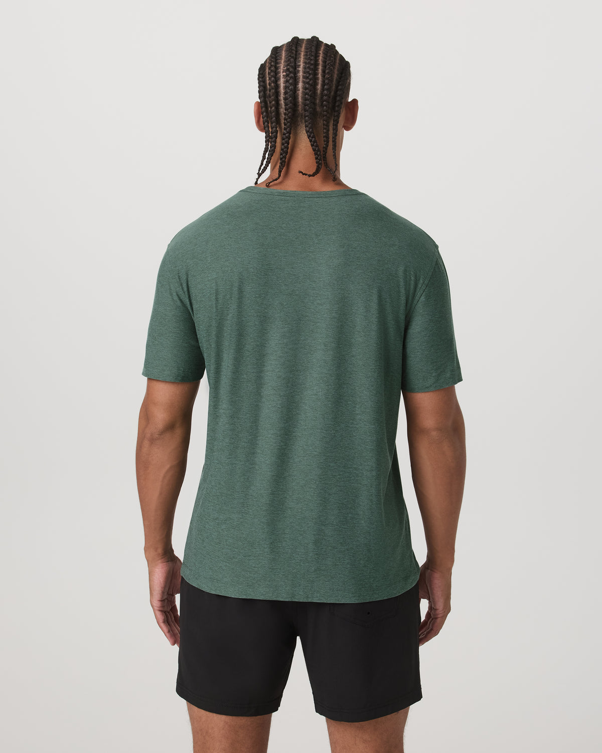 Men Vuori Short Sleeve Strato Tech Tee-Relaxed Fit Agate Green Heather