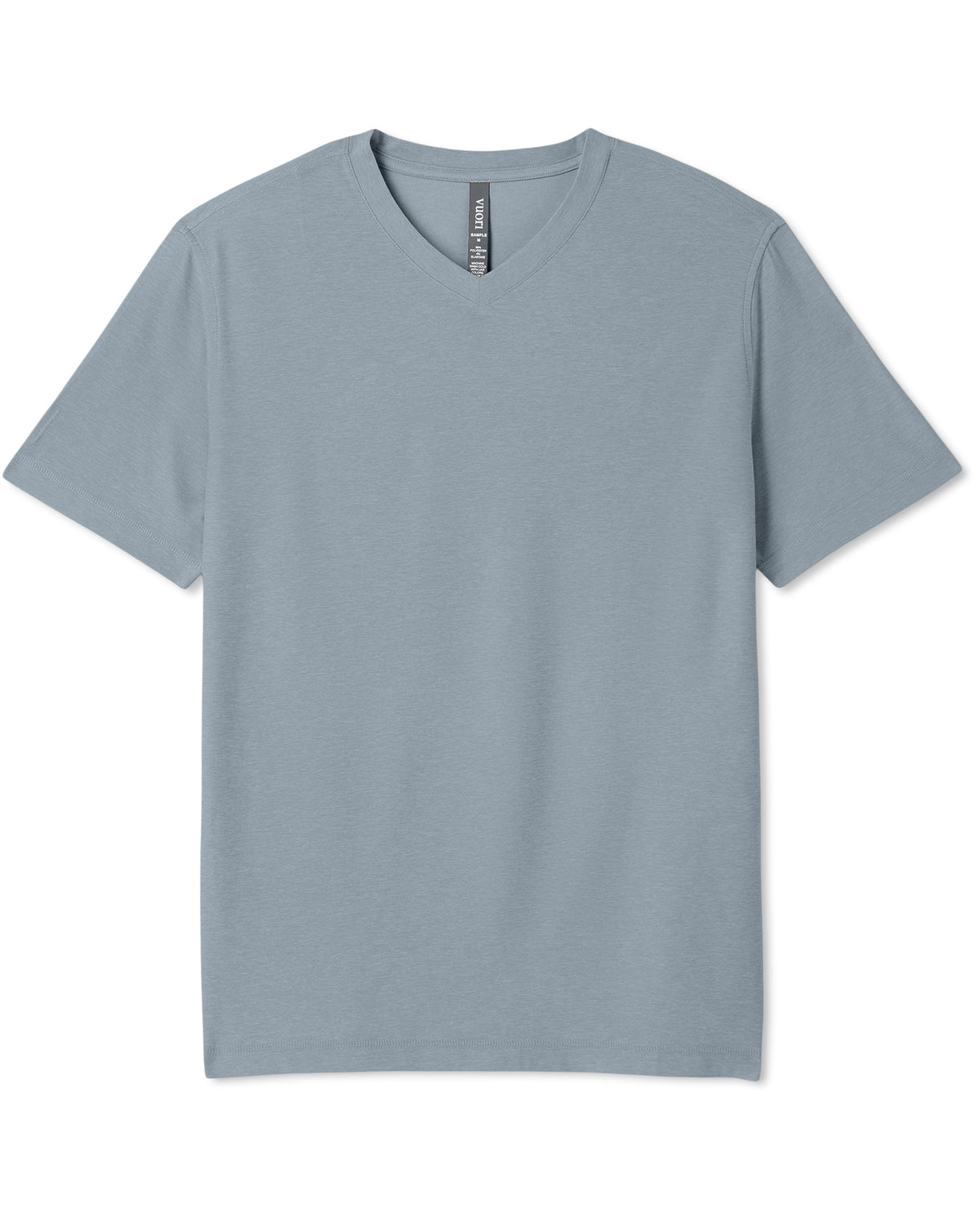 Men Vuori Strato Tech V-Neck Tee Men's Dusty Blue Heather Shirt