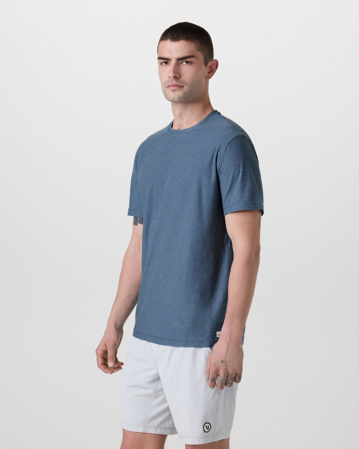 Men Vuori Strato Tech Tee Men's Pool Blue Workout Shirt