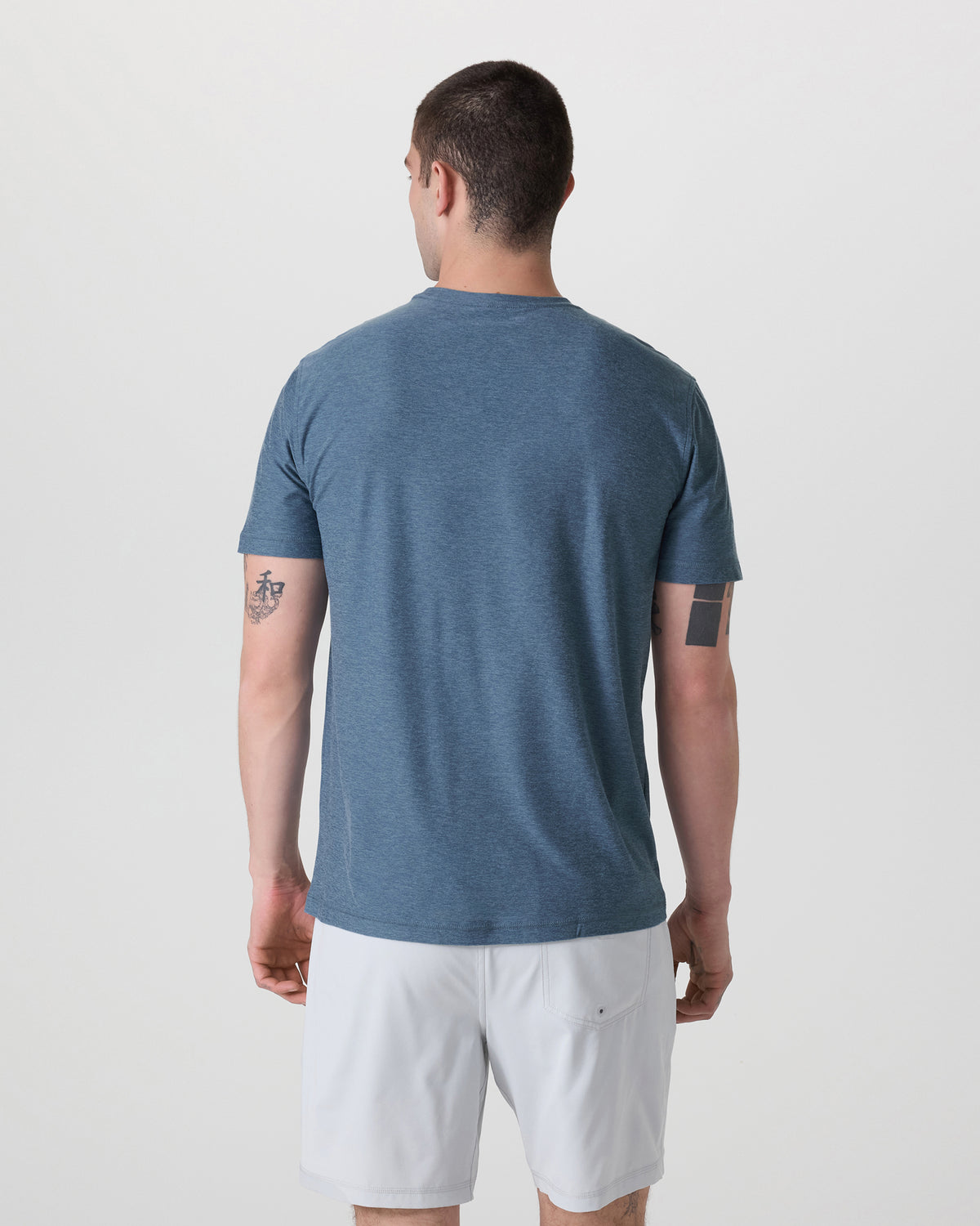 Men Vuori Strato Tech Tee Men's Pool Blue Workout Shirt