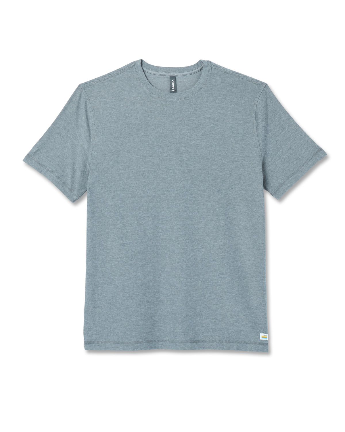 Men Vuori Strato Tech Tee Dusty Blue Heather Workout Shirt