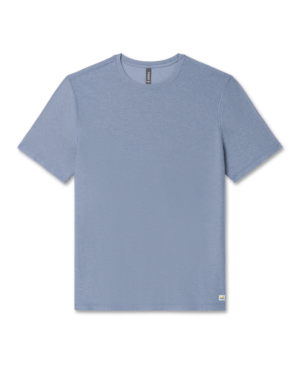 Men Vuori Strato Tech Tee Men's Chambray Heather Workout Shirt